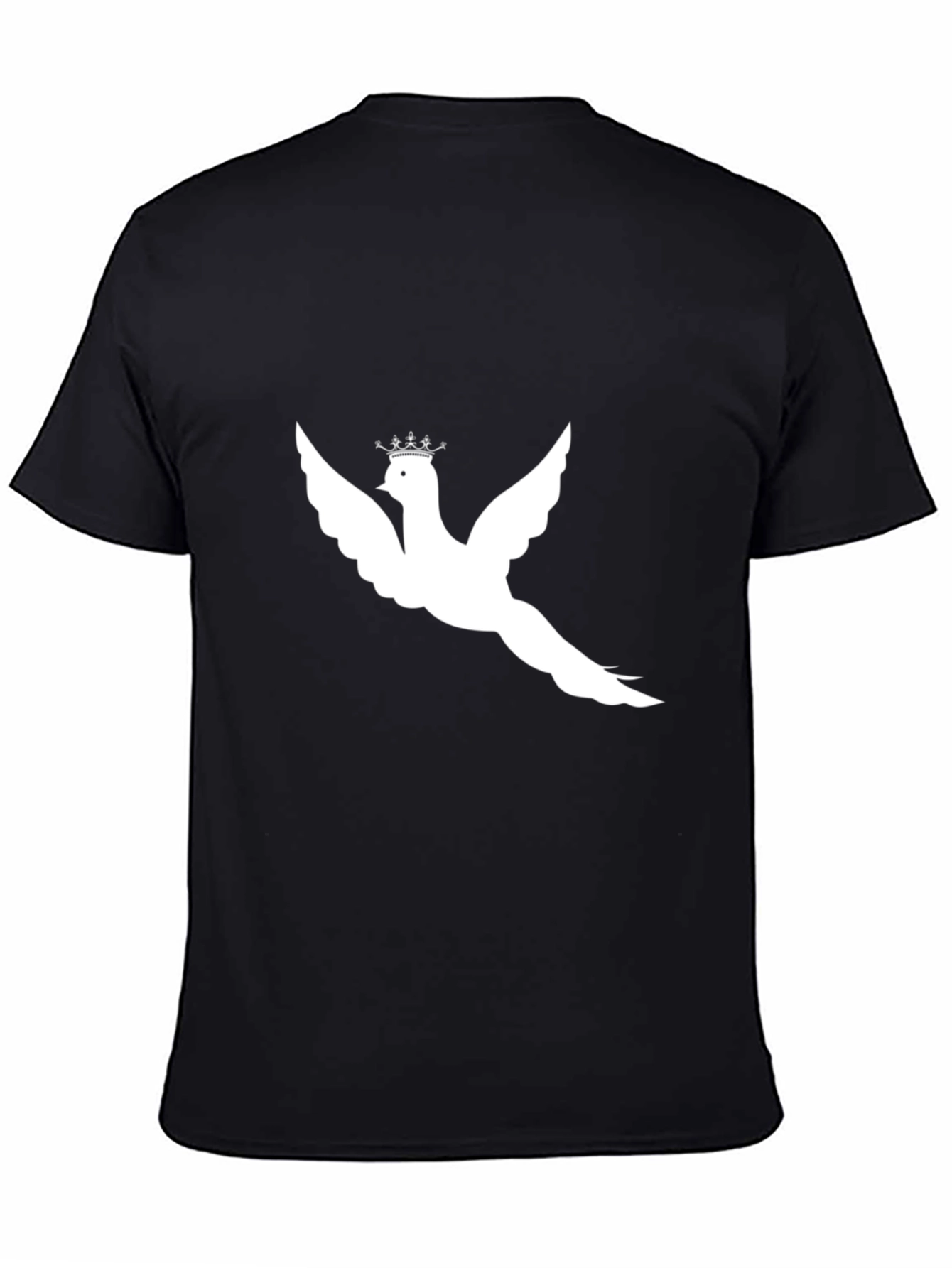 Crowned Dove Graphic Tee - Stylish Black T-Shirt