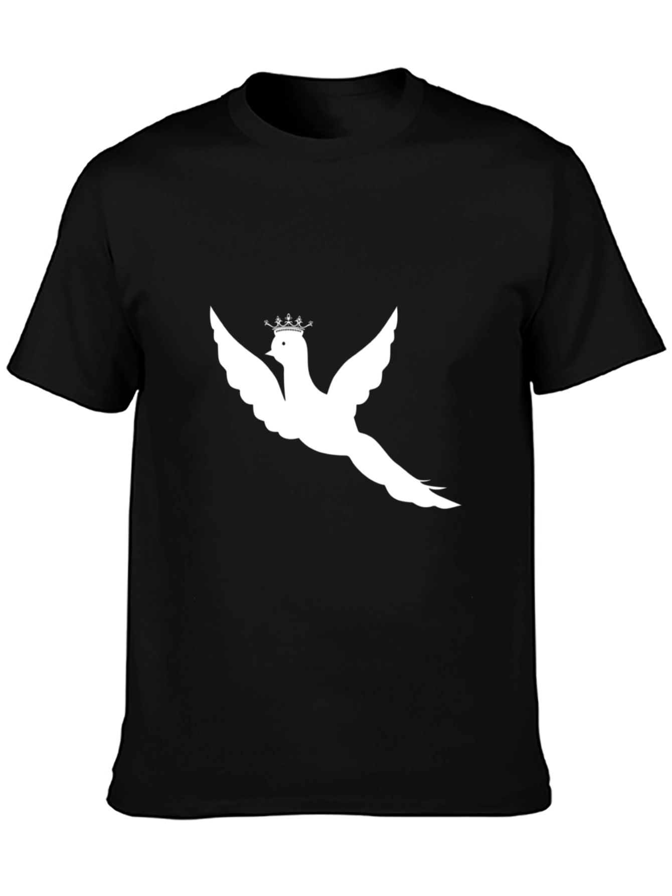 Crowned Dove Graphic Tee - Stylish Black T-Shirt