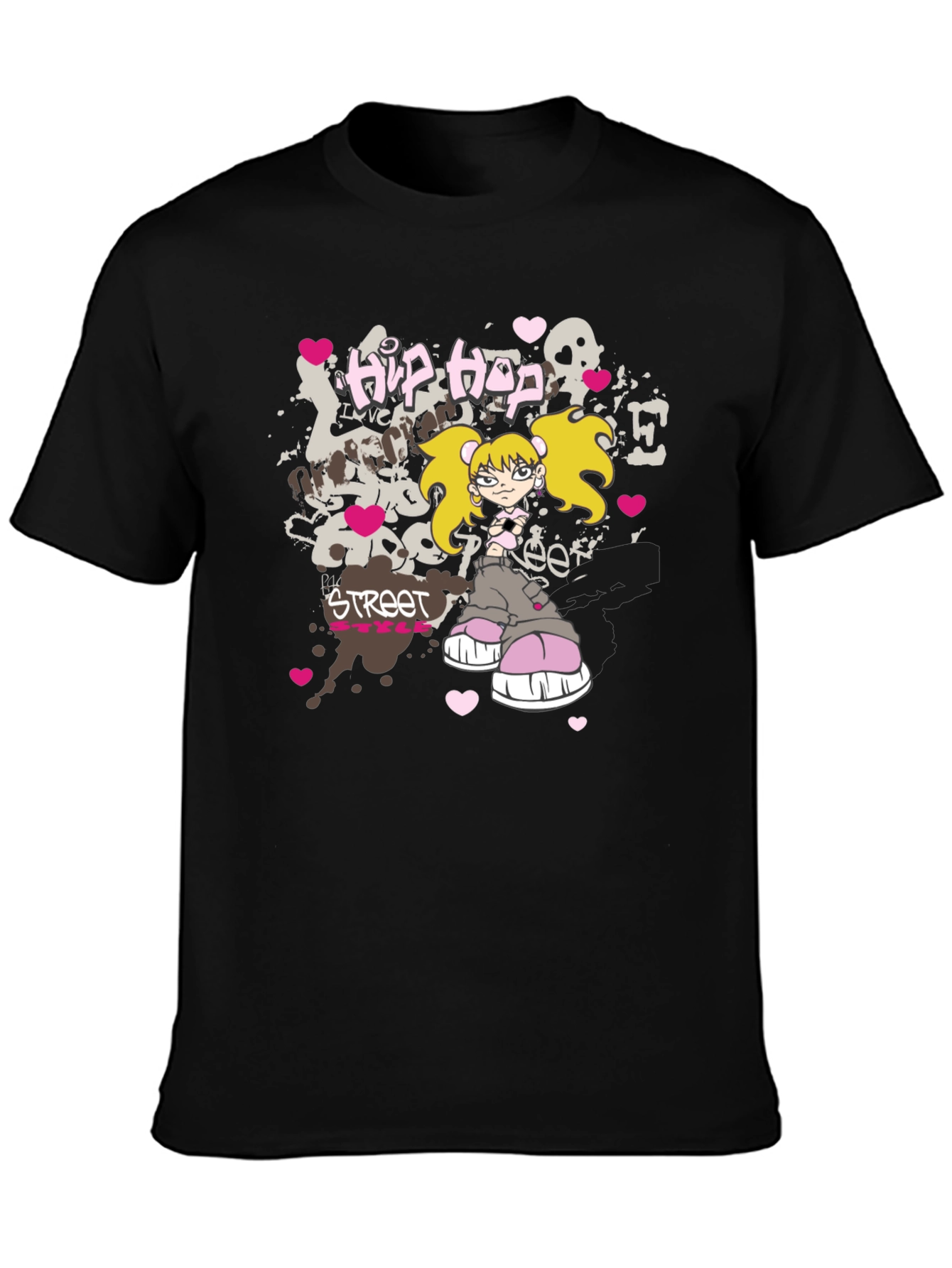 Hip Hop Street Style Black T-Shirt