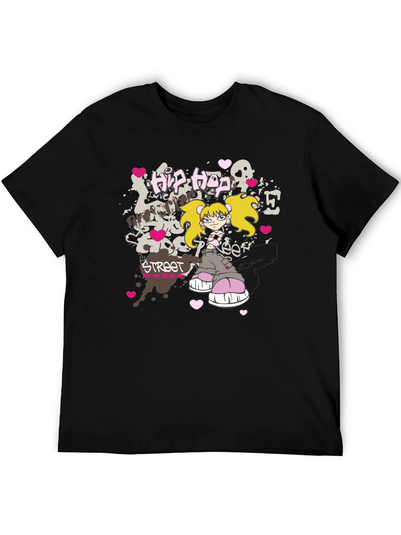 Hip Hop Street Style Black T-Shirt