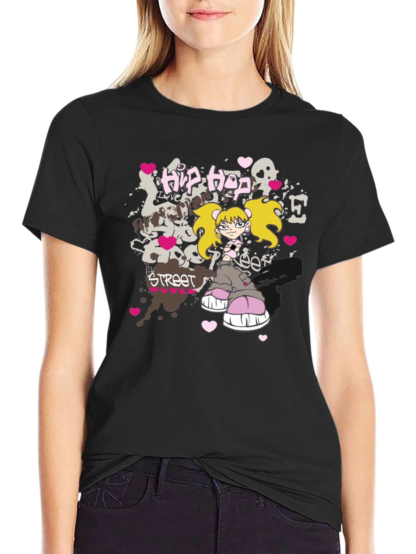 Hip Hop Street Style Black T-Shirt