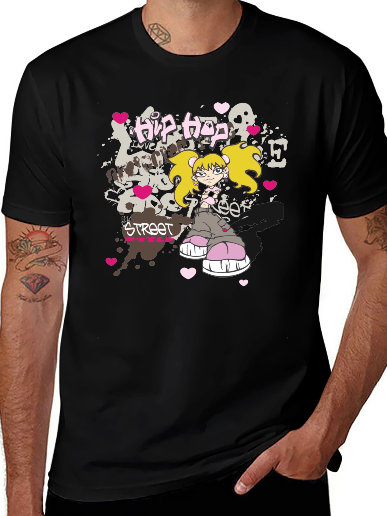 Hip Hop Street Style Black T-Shirt