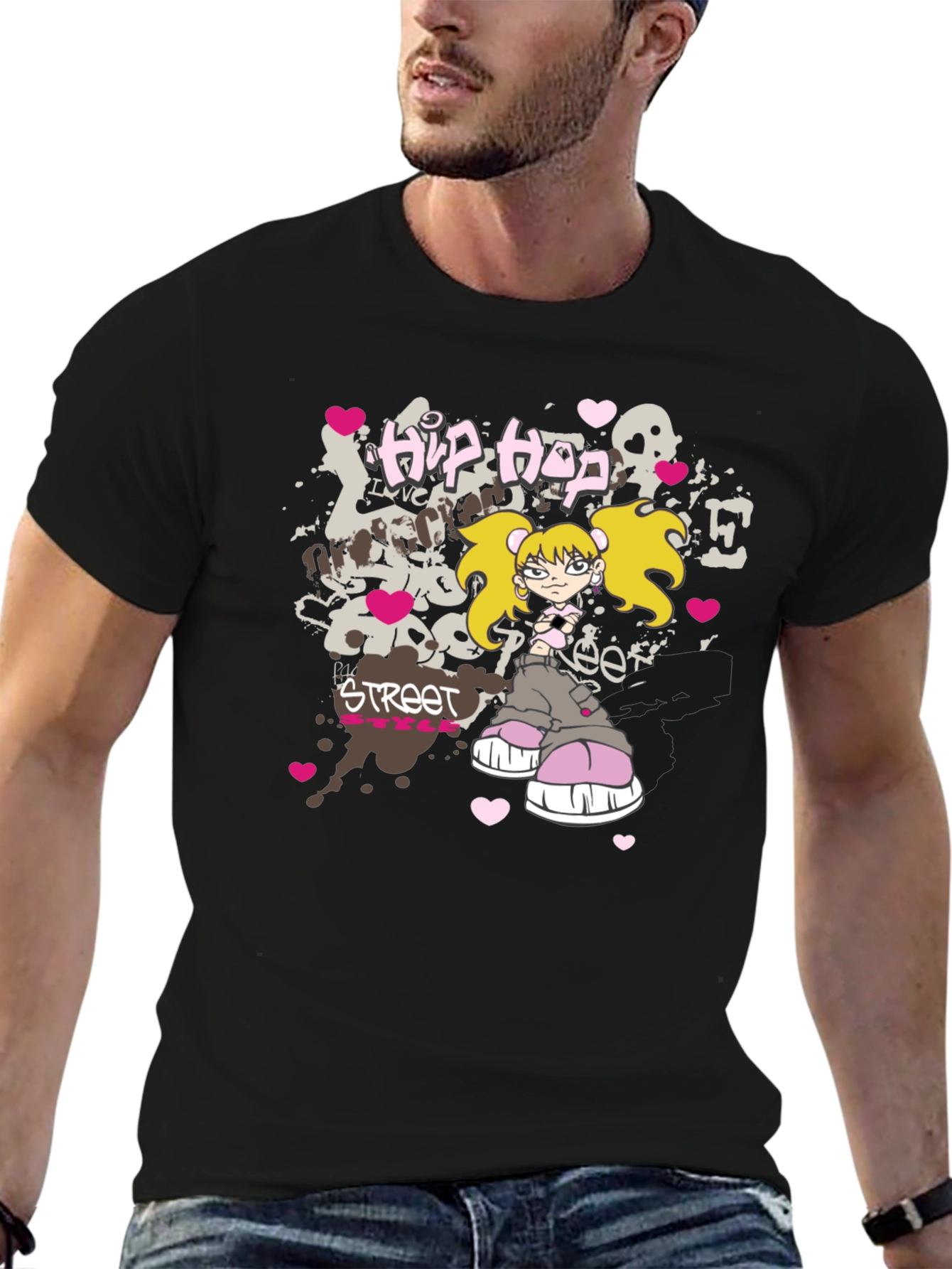 Hip Hop Street Style Black T-Shirt