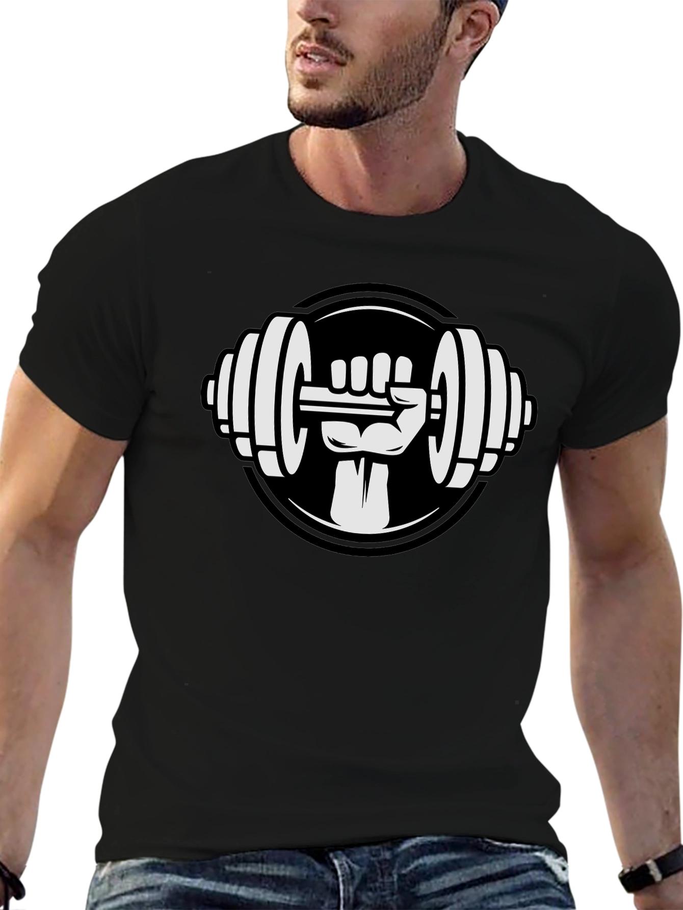 Weightlifting Hand T-Shirt - Black Graphic Tee