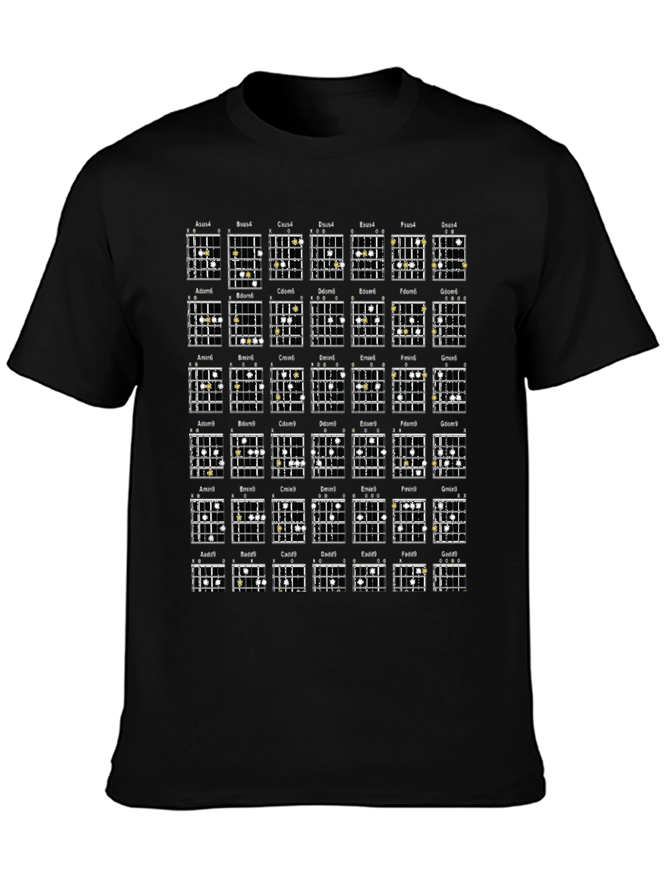 Guitar Chord Chart T-Shirt - Music Lover Tee