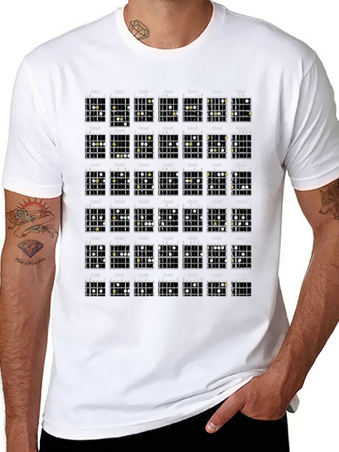 Guitar Chord Chart T-Shirt - Music Lover Tee