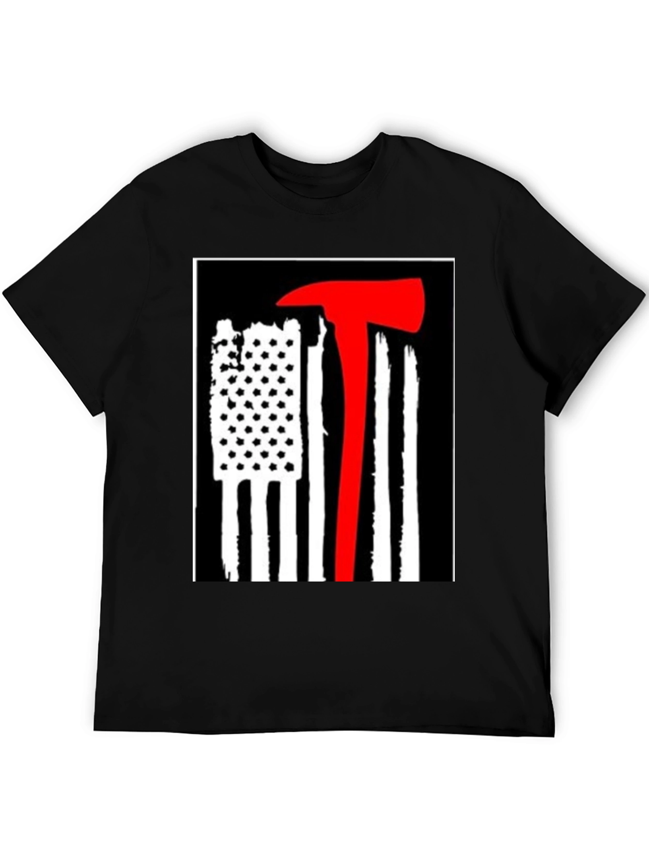 Firefighter Axe Flag Graphic Tee