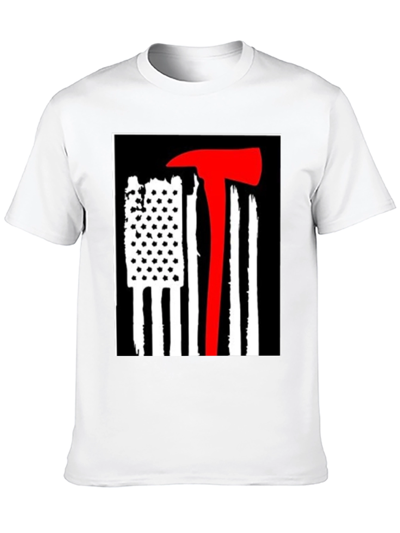 Firefighter Axe Flag Graphic Tee