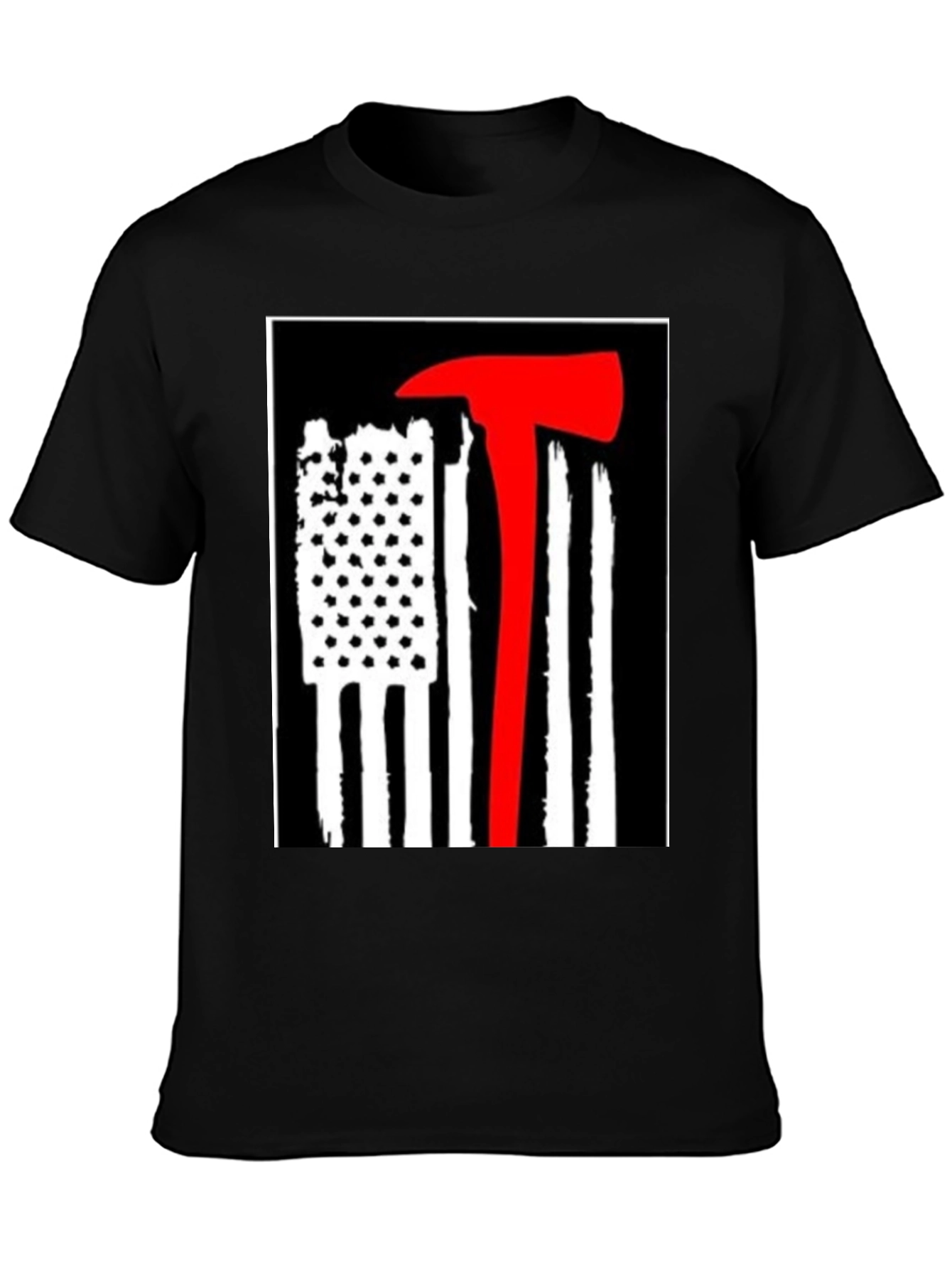 Firefighter Axe Flag Graphic Tee