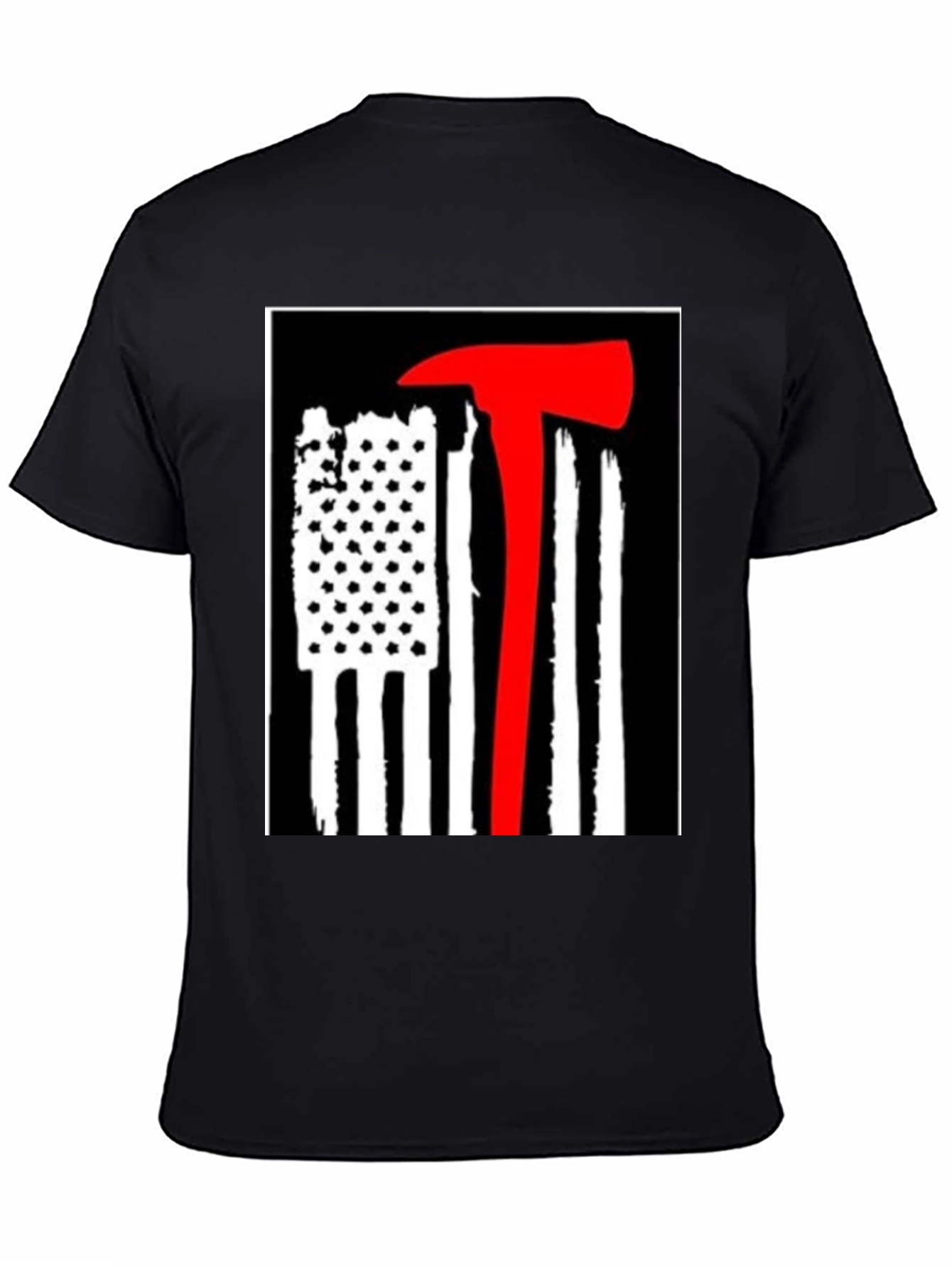 Firefighter Axe Flag Graphic Tee