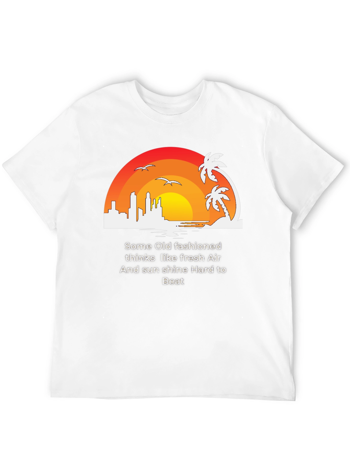 Retro Sunset Graphic Tee - Fresh Air Sunshine T-Shirt