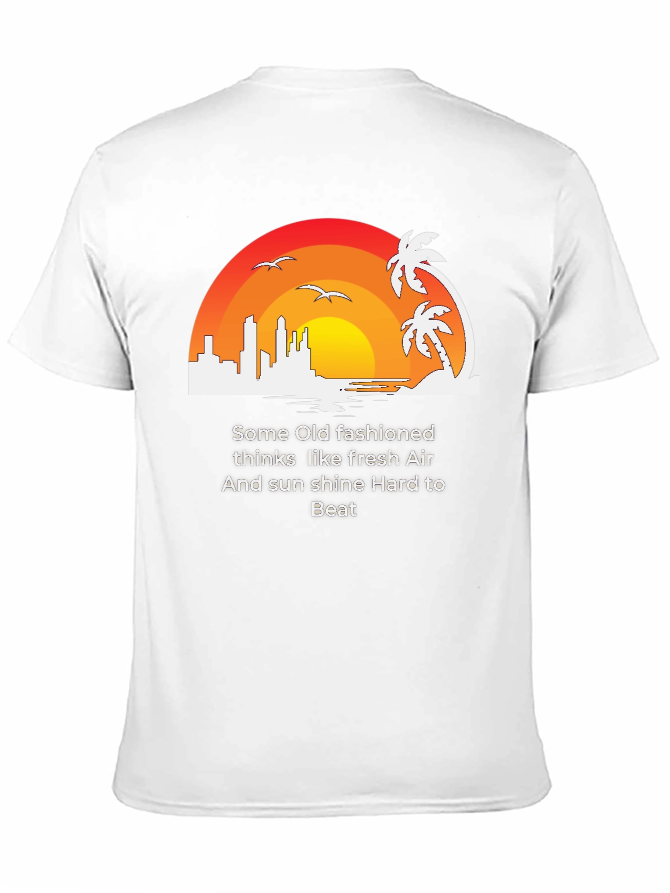 Retro Sunset Graphic Tee - Fresh Air Sunshine T-Shirt