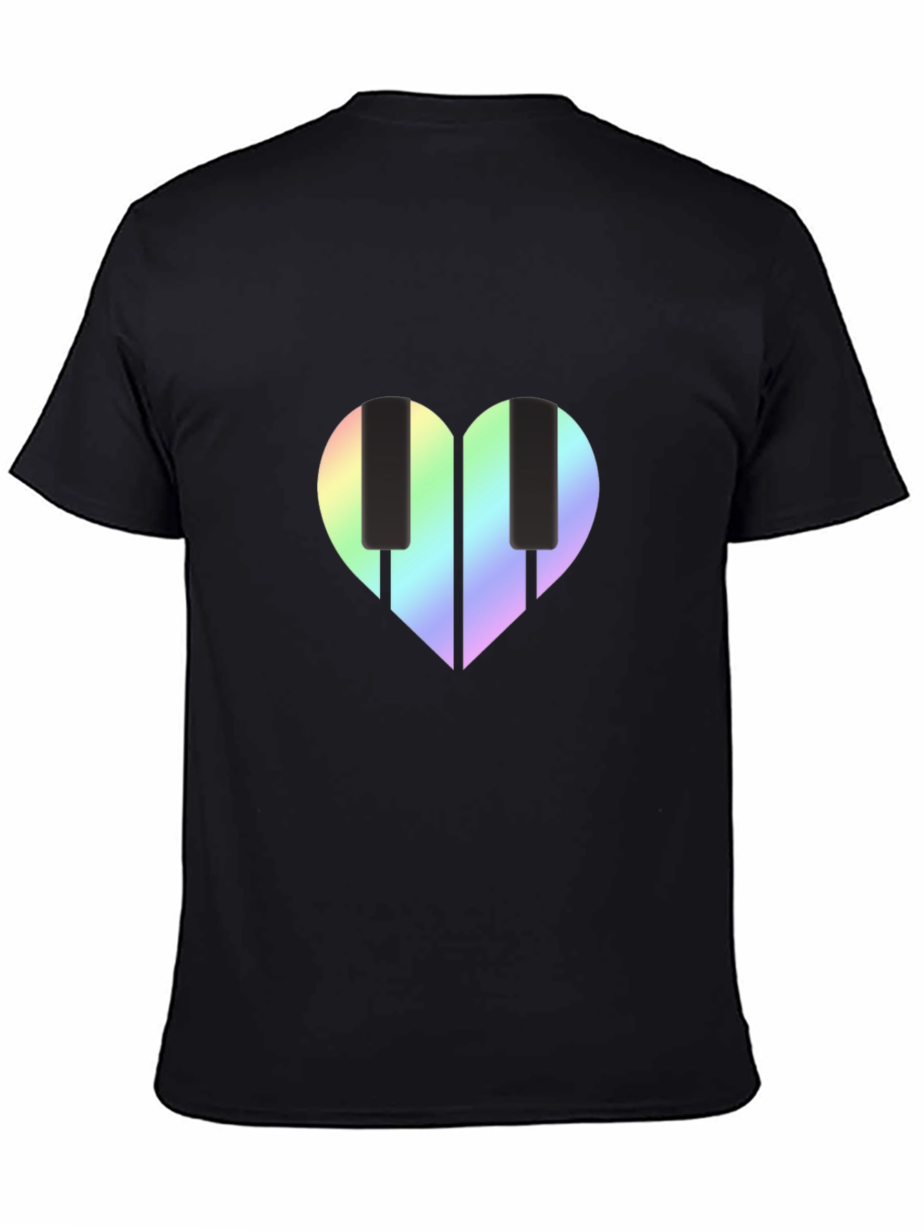 Heart Piano Keys Graphic Tee - Black