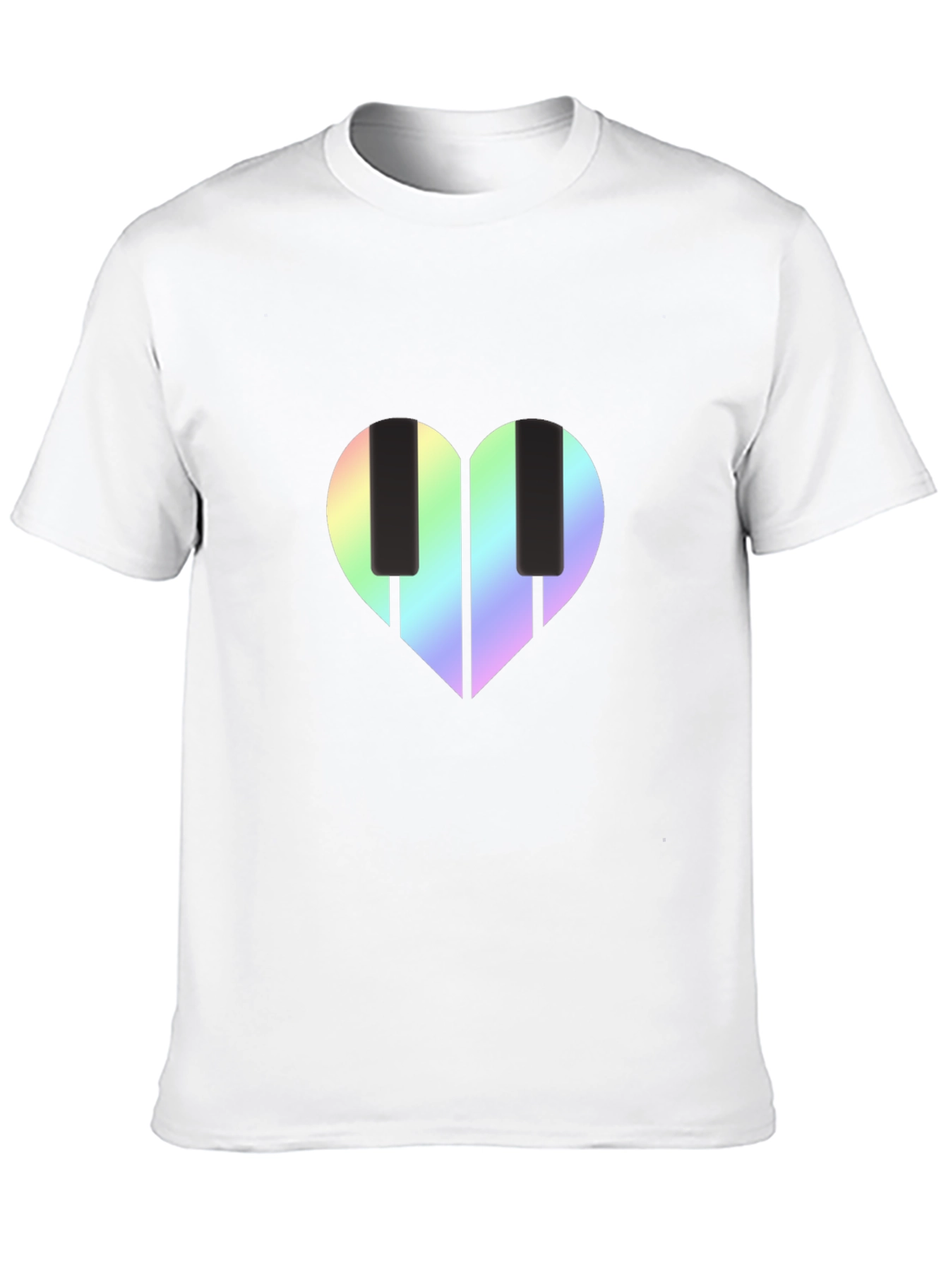 Heart Piano Keys Graphic Tee - Black