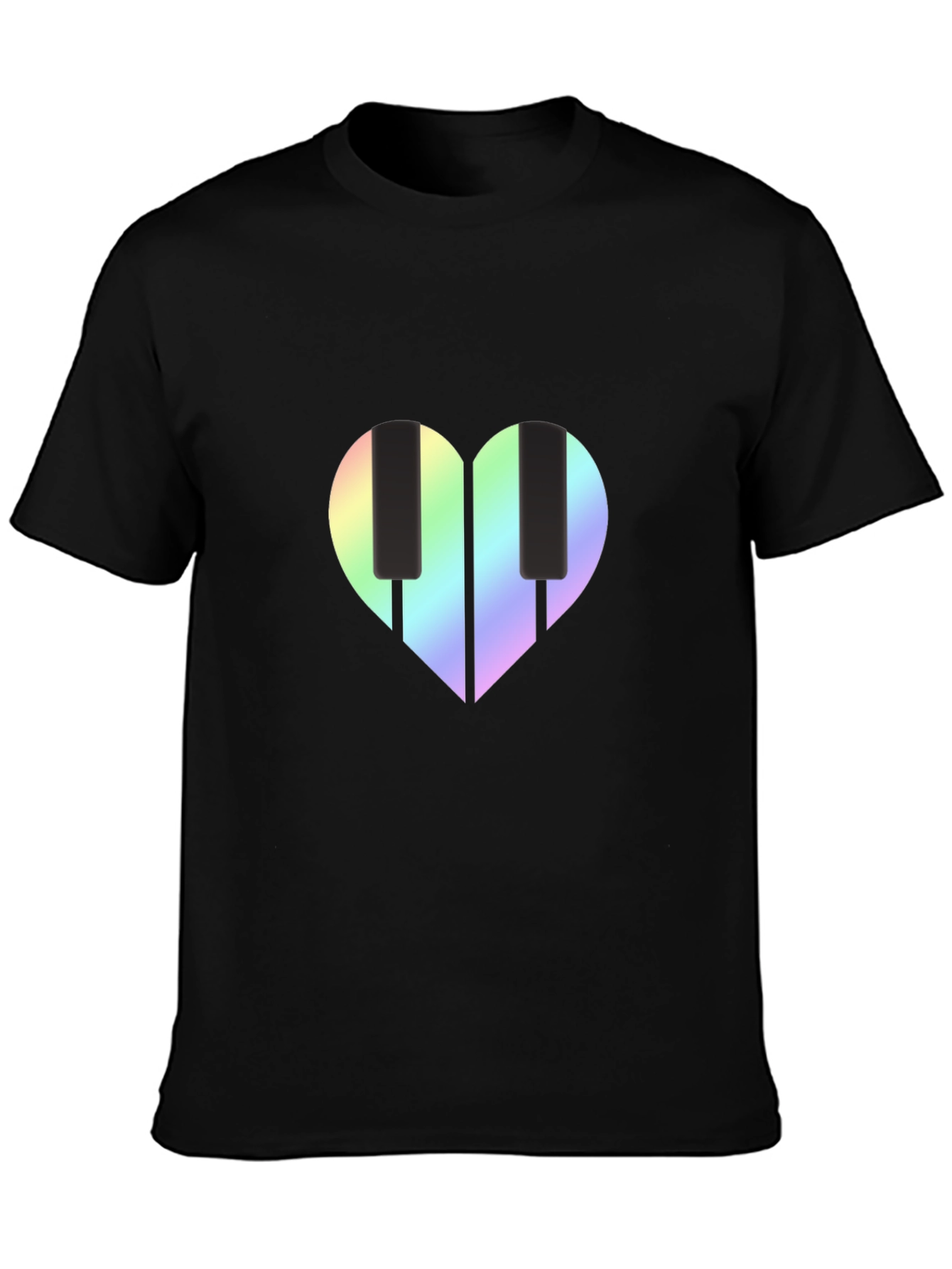 Heart Piano Keys Graphic Tee - Black