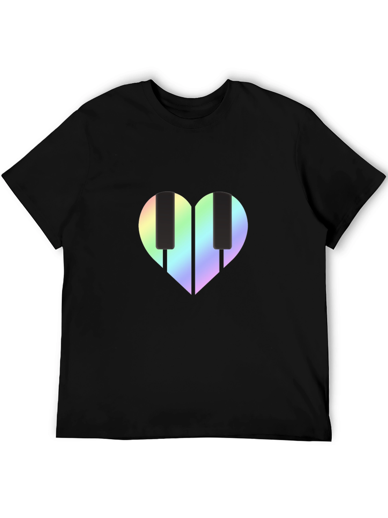 Heart Piano Keys Graphic Tee - Black