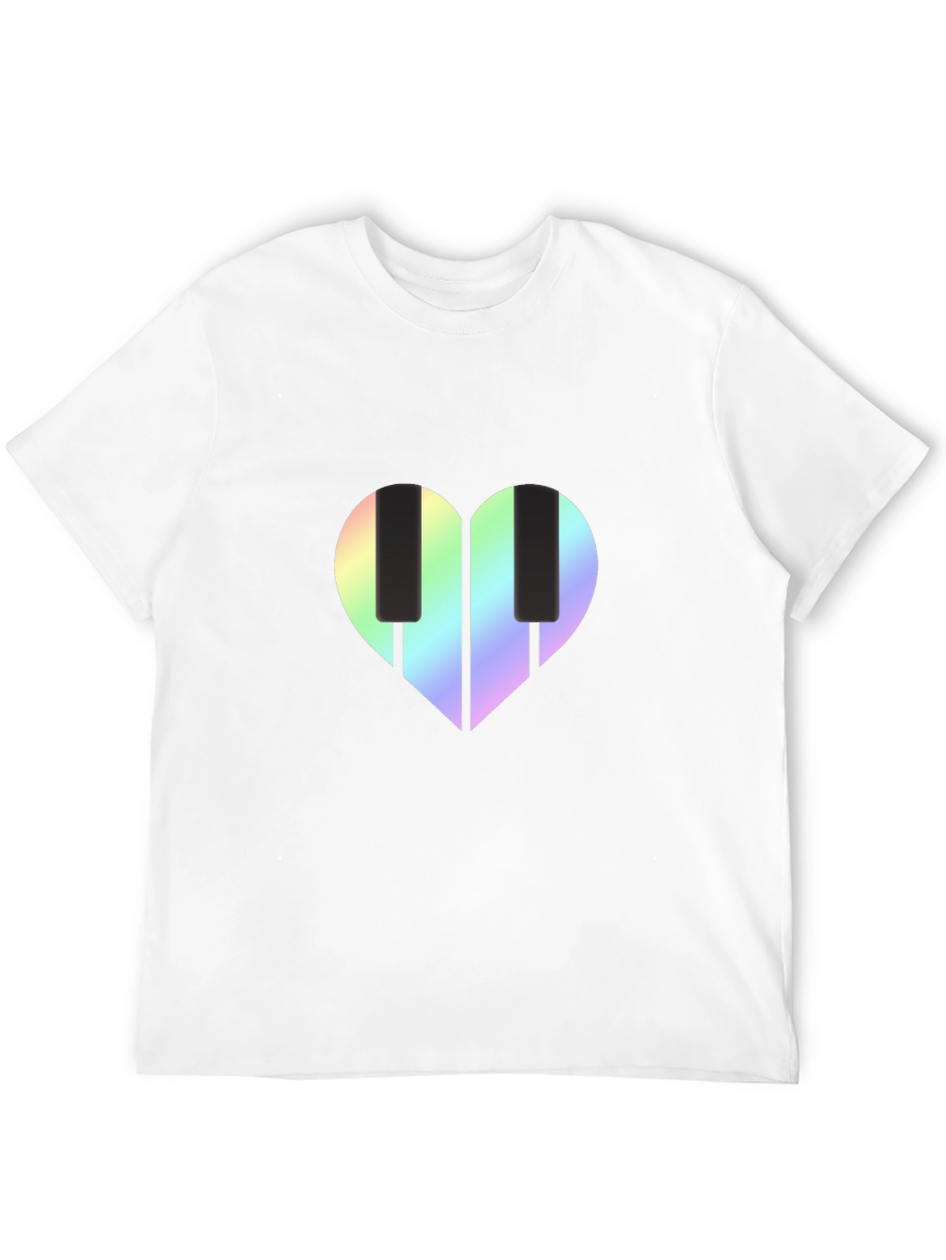 Heart Piano Keys Graphic Tee - Black
