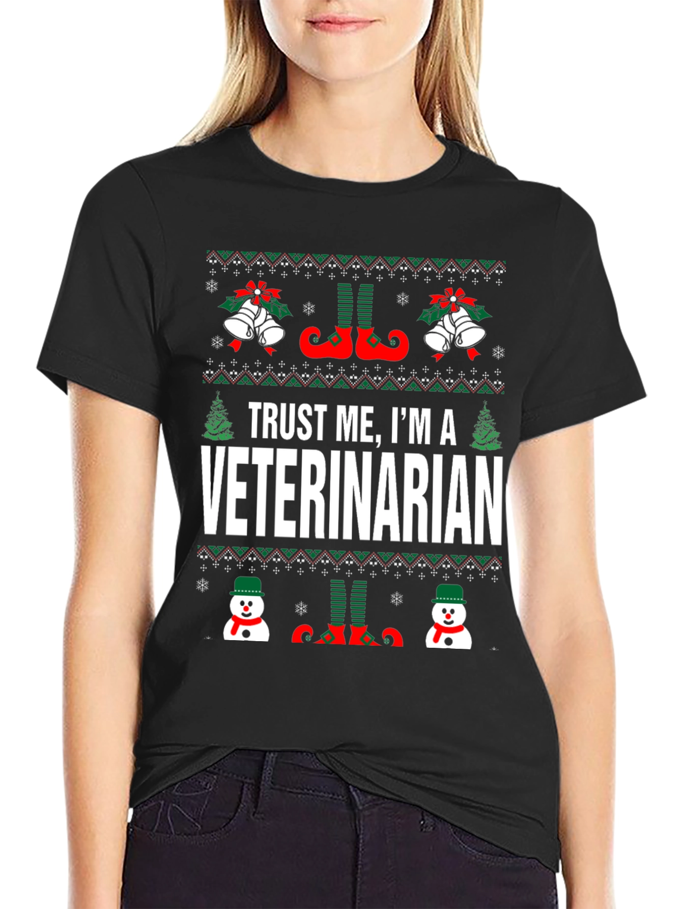Funny Veterinarian Ugly Christmas Sweater T-Shirt