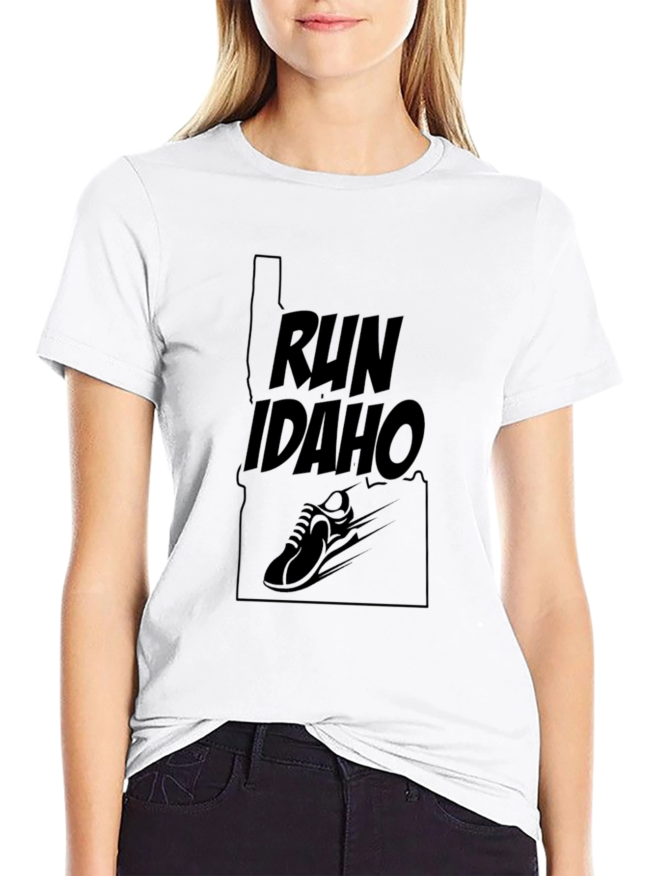 Run Idaho Black T-Shirt - State Pride