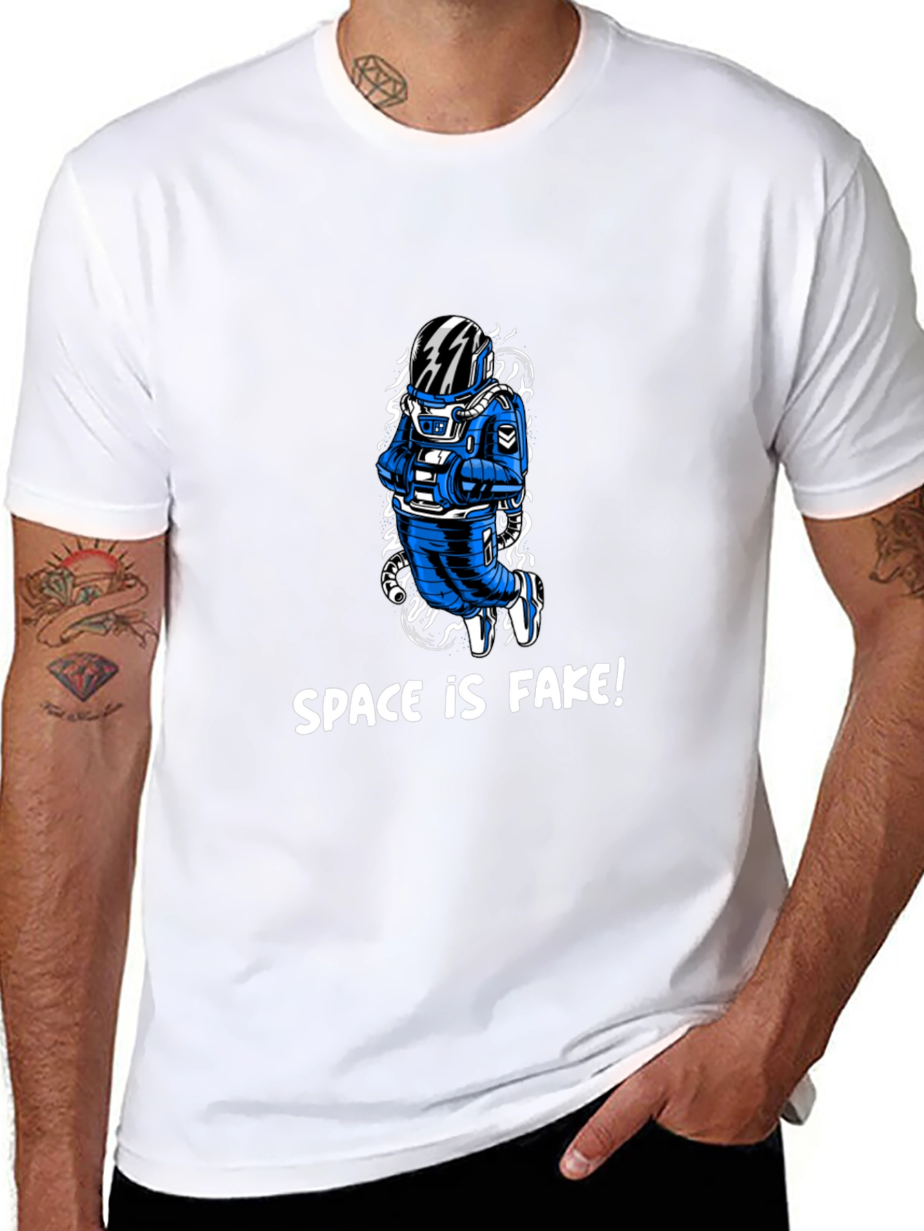 Space is Fake T-Shirt - Astronaut Design