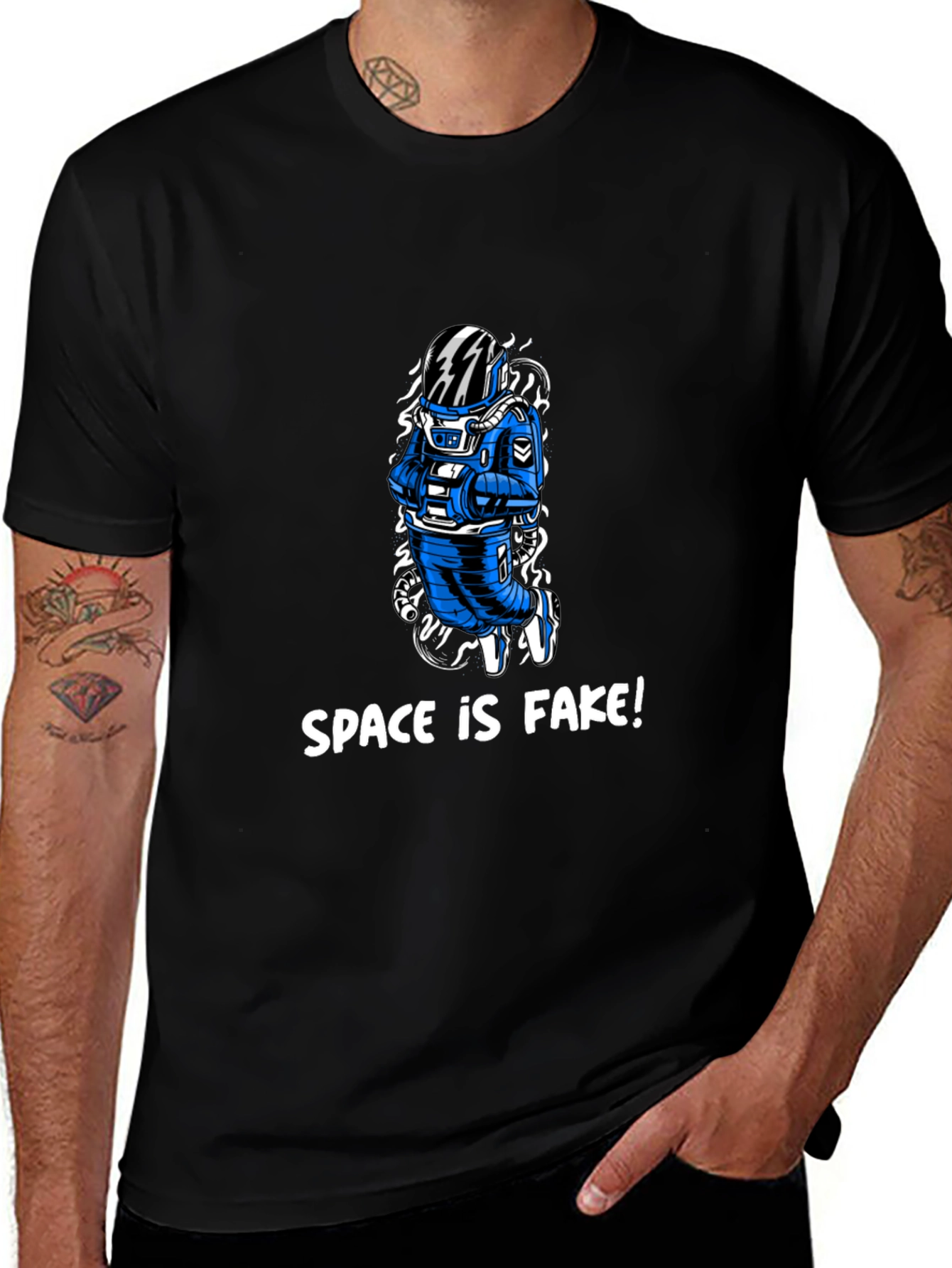 Space is Fake T-Shirt - Astronaut Design