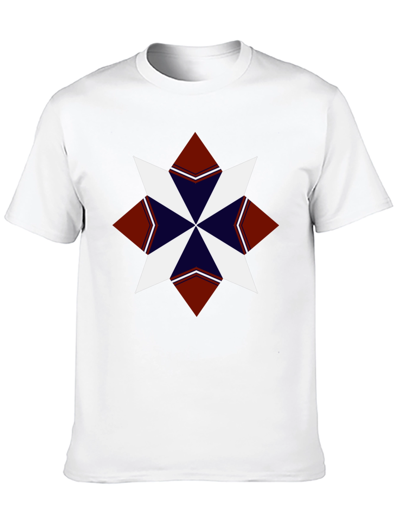 Geometric Starburst Graphic Tee - Black