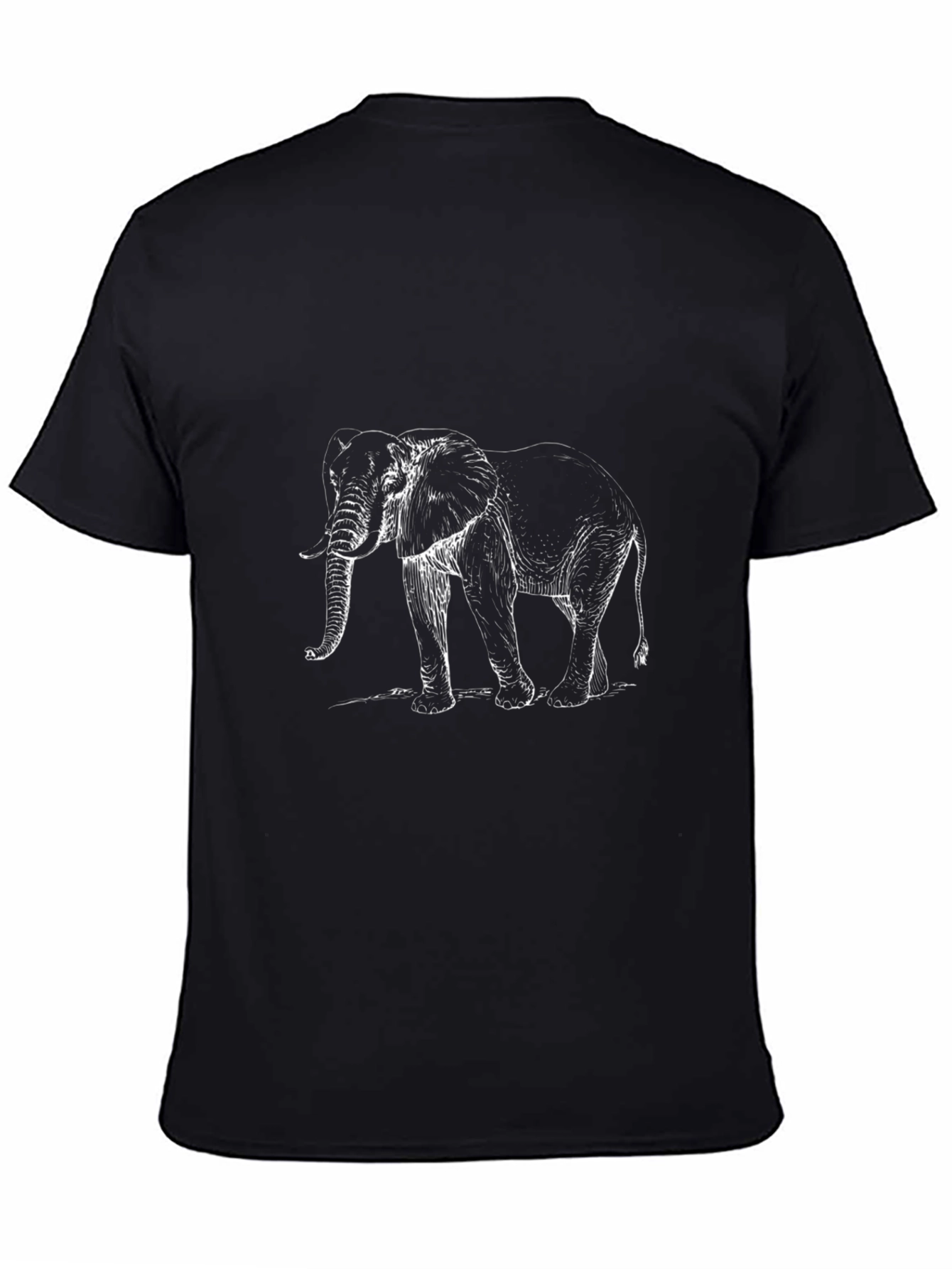 Elephant Sketch Graphic Tee - Black