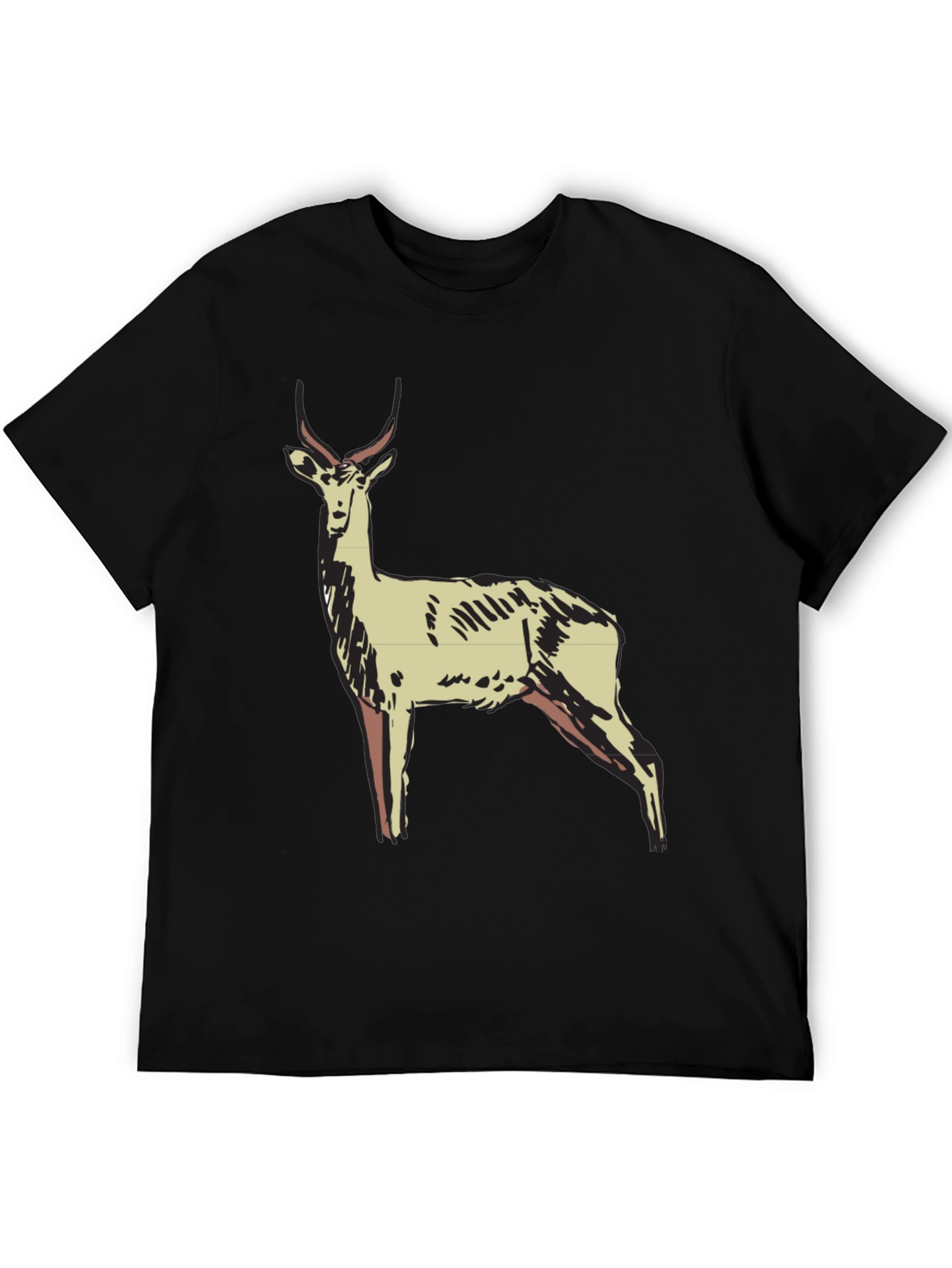 Antelope Graphic Print Black T-Shirt