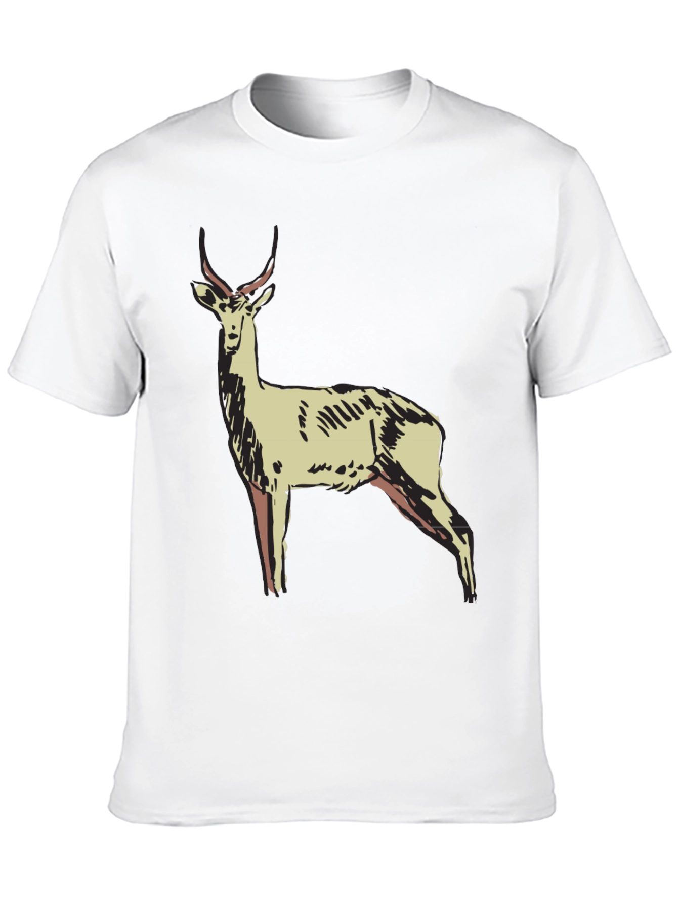 Antelope Graphic Print Black T-Shirt