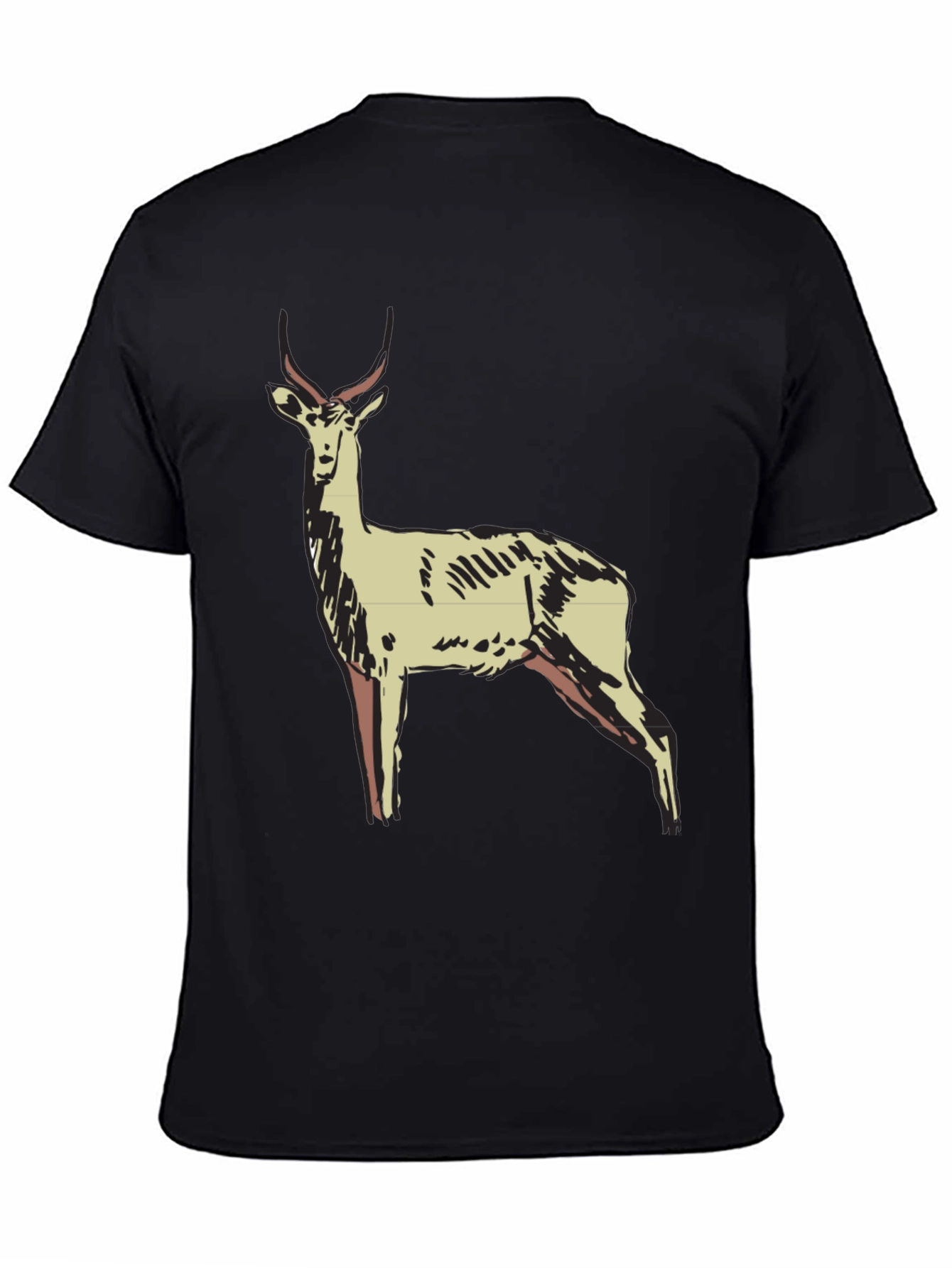 Antelope Graphic Print Black T-Shirt