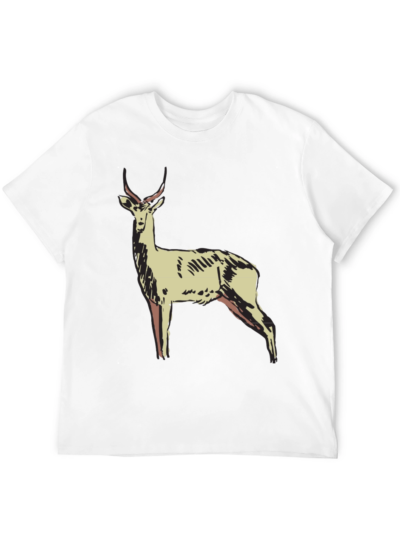 Antelope Graphic Print Black T-Shirt