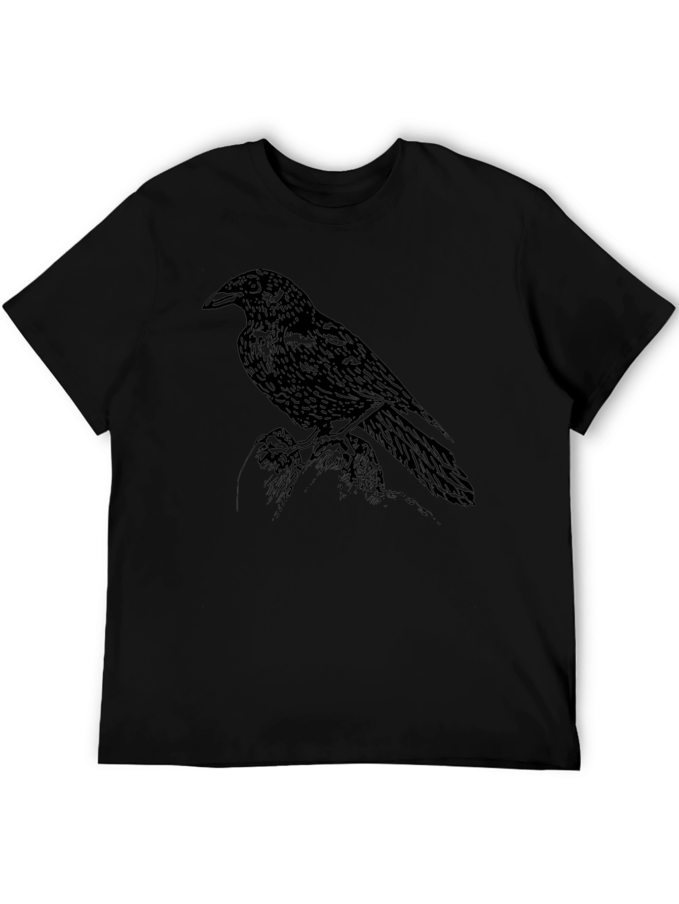 Raven Graphic Print Crew Neck T-Shirt
