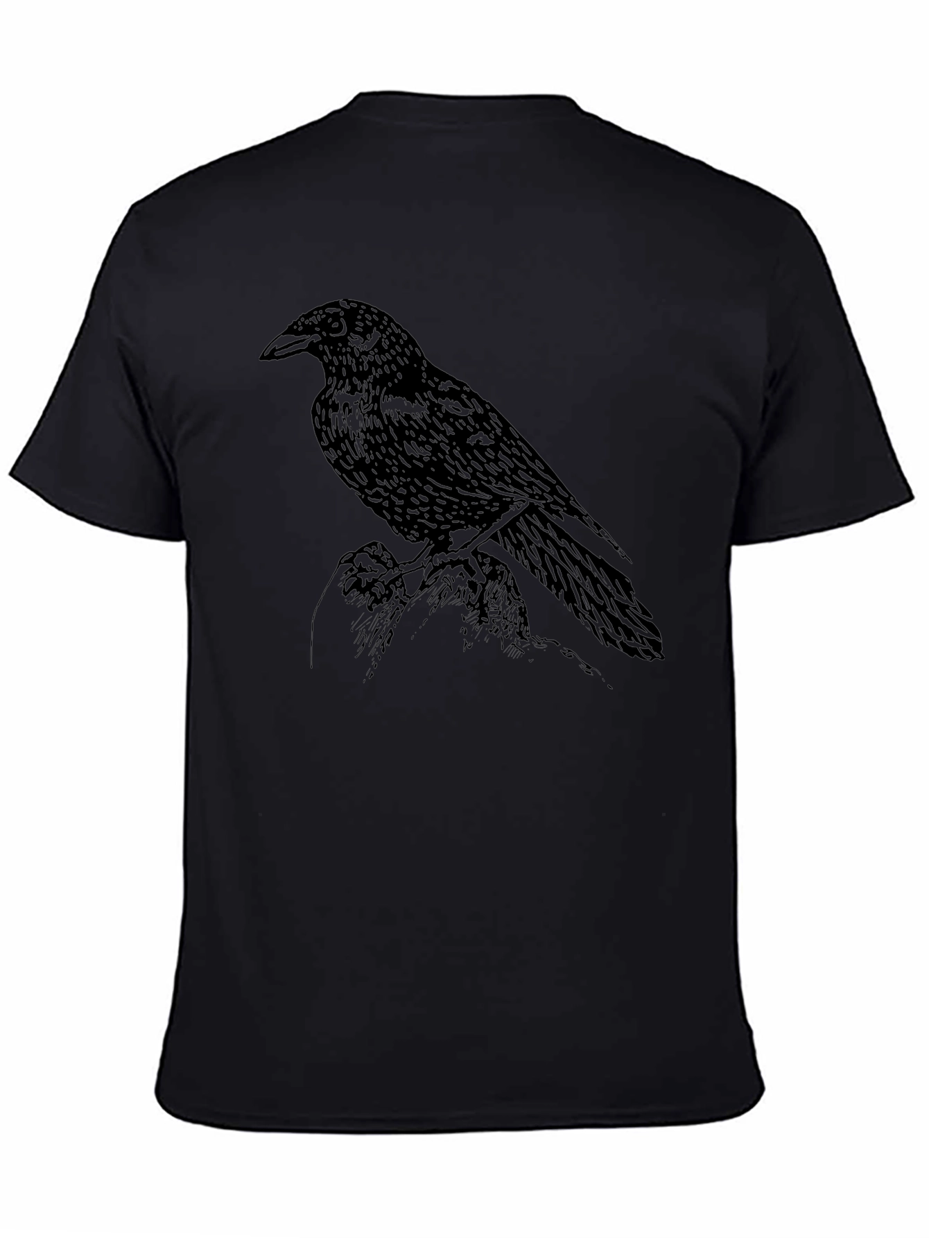 Raven Graphic Print Crew Neck T-Shirt