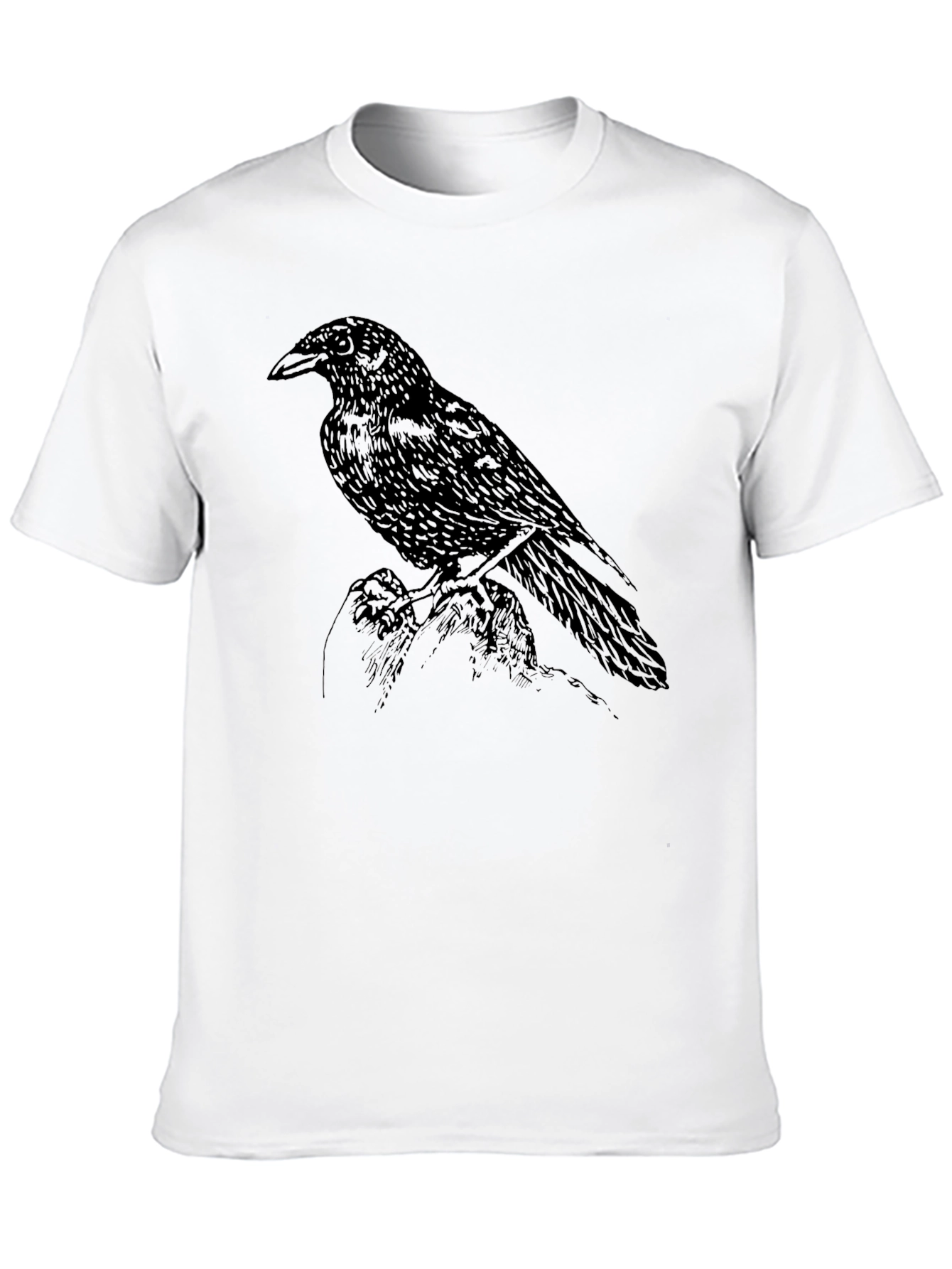 Raven Graphic Print Crew Neck T-Shirt