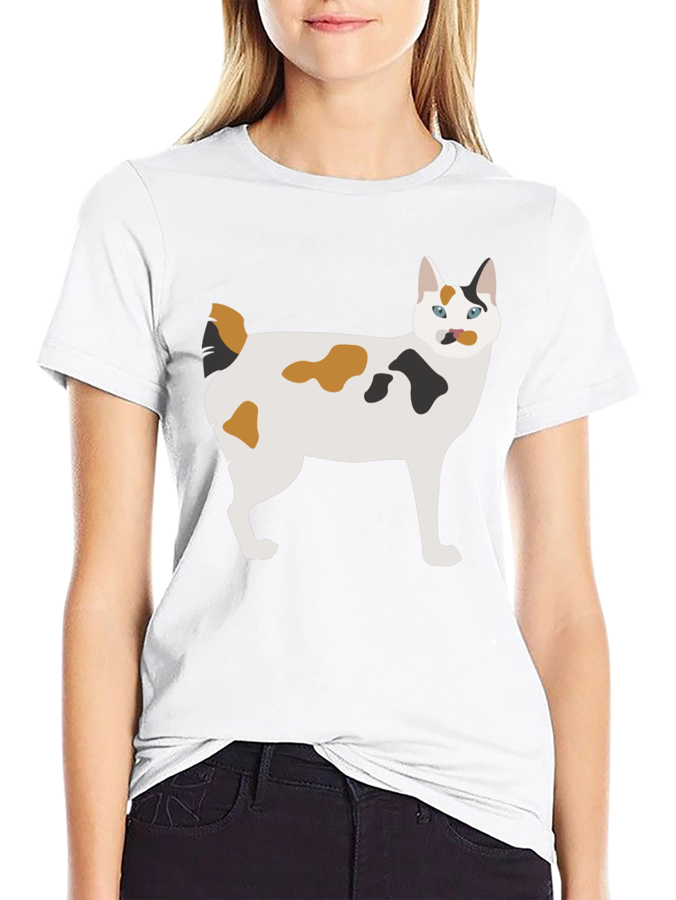 Maneki Neko Cat Graphic Tee - Black Cotton T-Shirt
