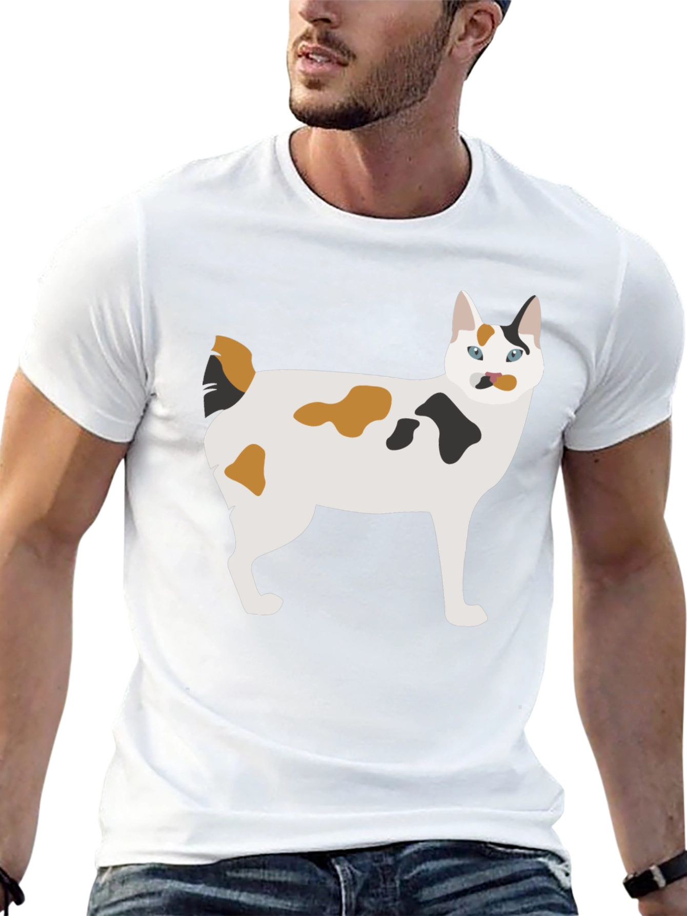 Maneki Neko Cat Graphic Tee - Black Cotton T-Shirt