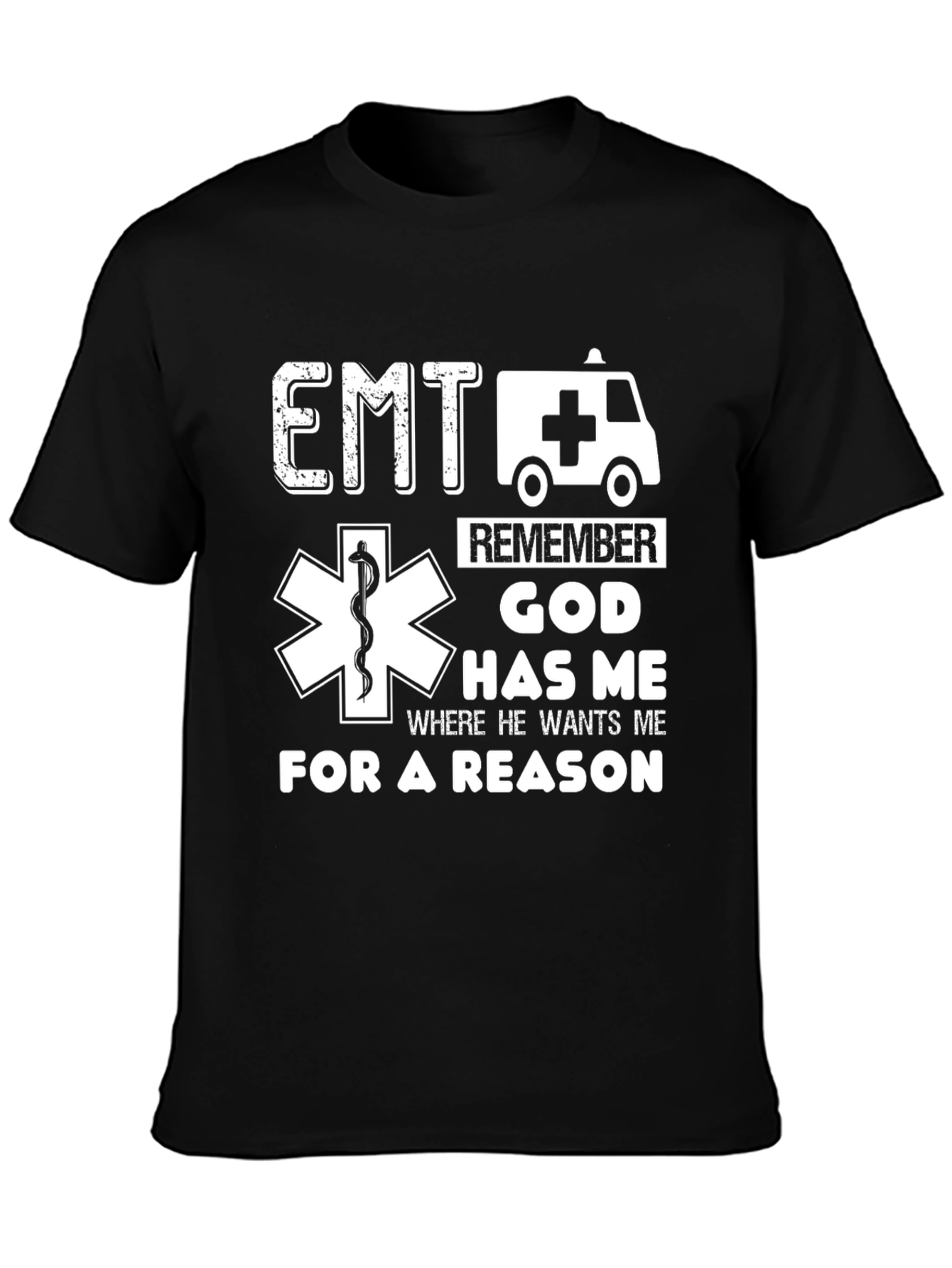 EMT God Has Me Black T-Shirt
