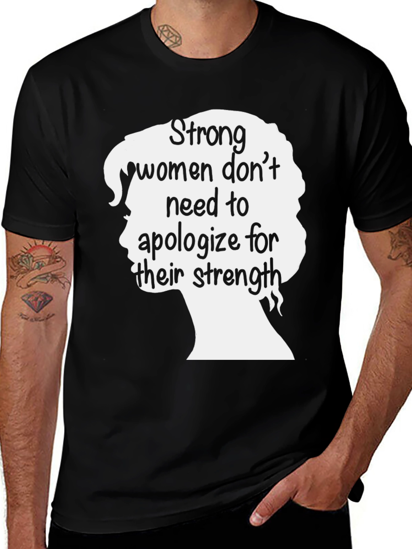 Strong Women Graphic Tee - Black