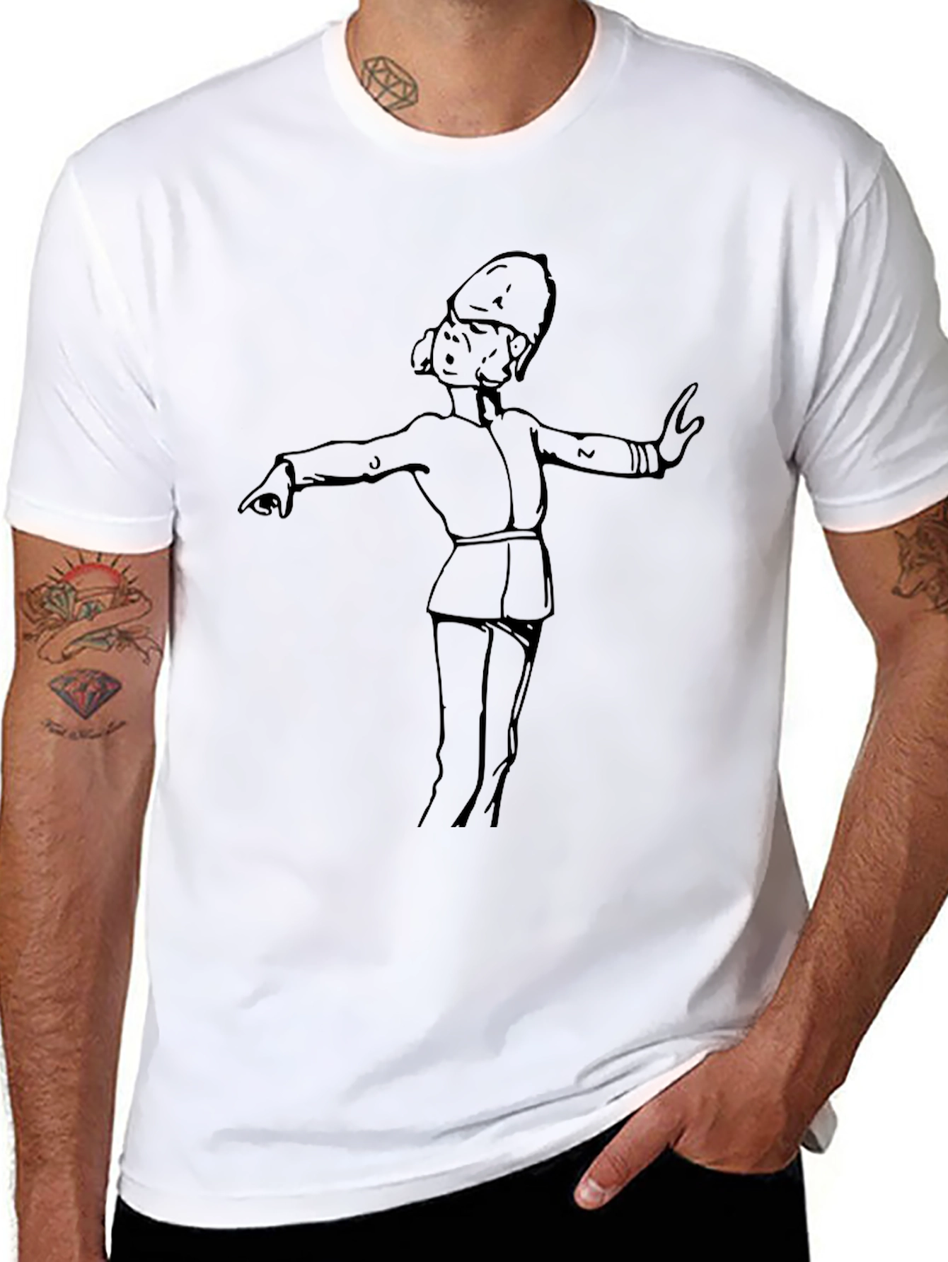 Band Leader Graphic Tee - Black Crew Neck T-Shirt