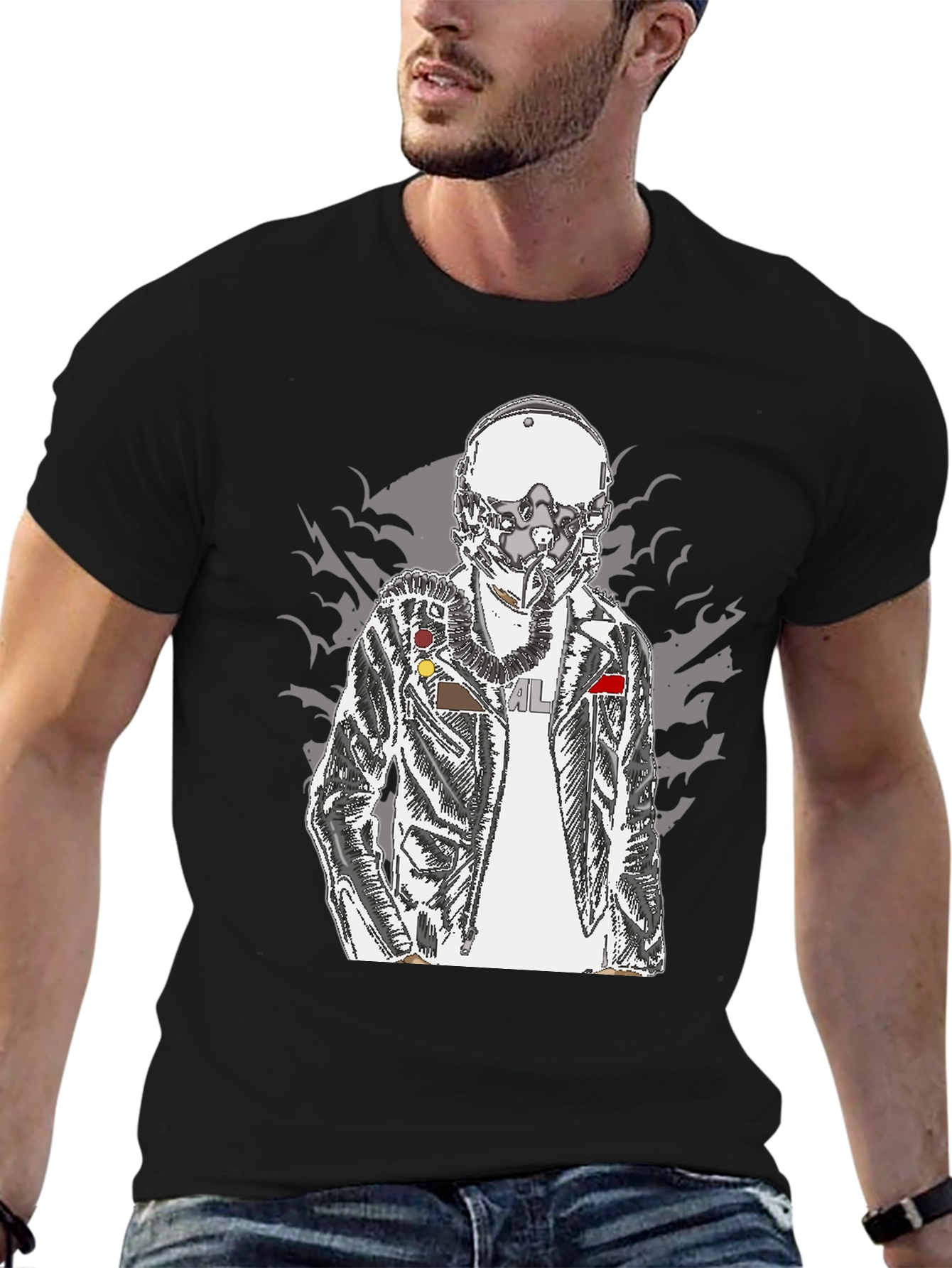 Aviator Graphic Print T-Shirt - Edgy Style