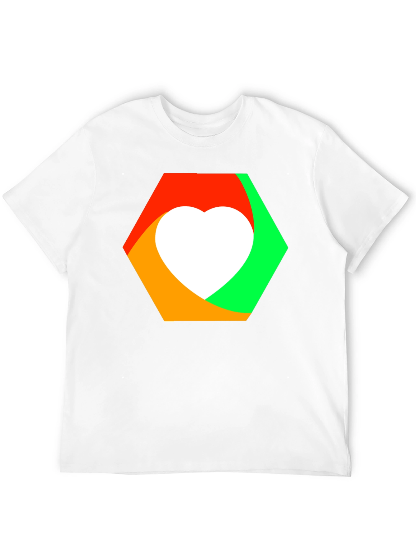 Heart Hexagon Graphic Tee - Modern Style