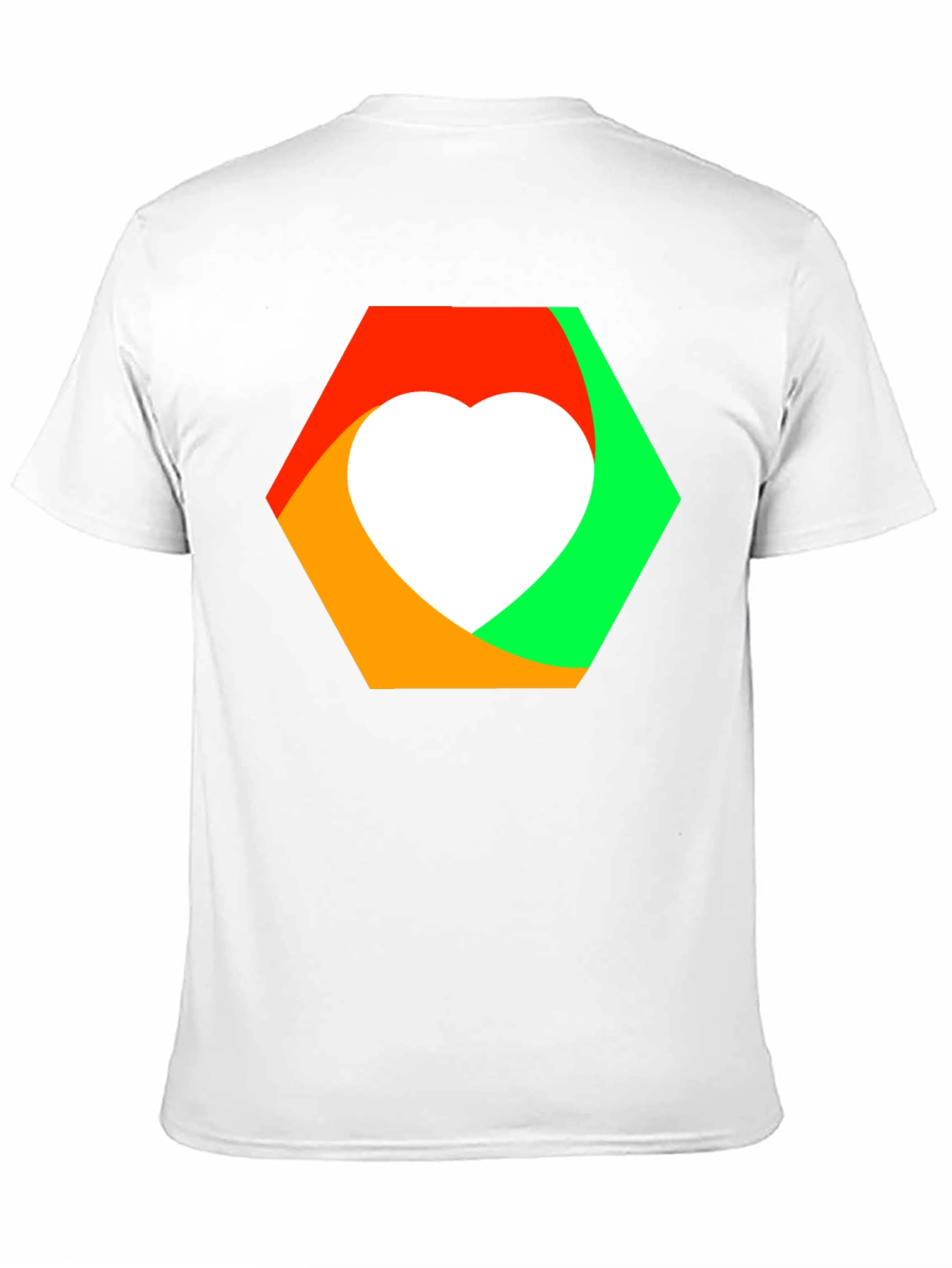 Heart Hexagon Graphic Tee - Modern Style