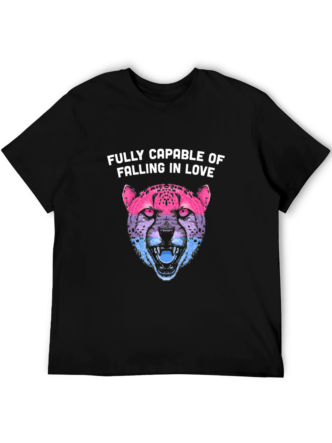 Bi Pride Cheetah T-Shirt - Fully Capable of Love
