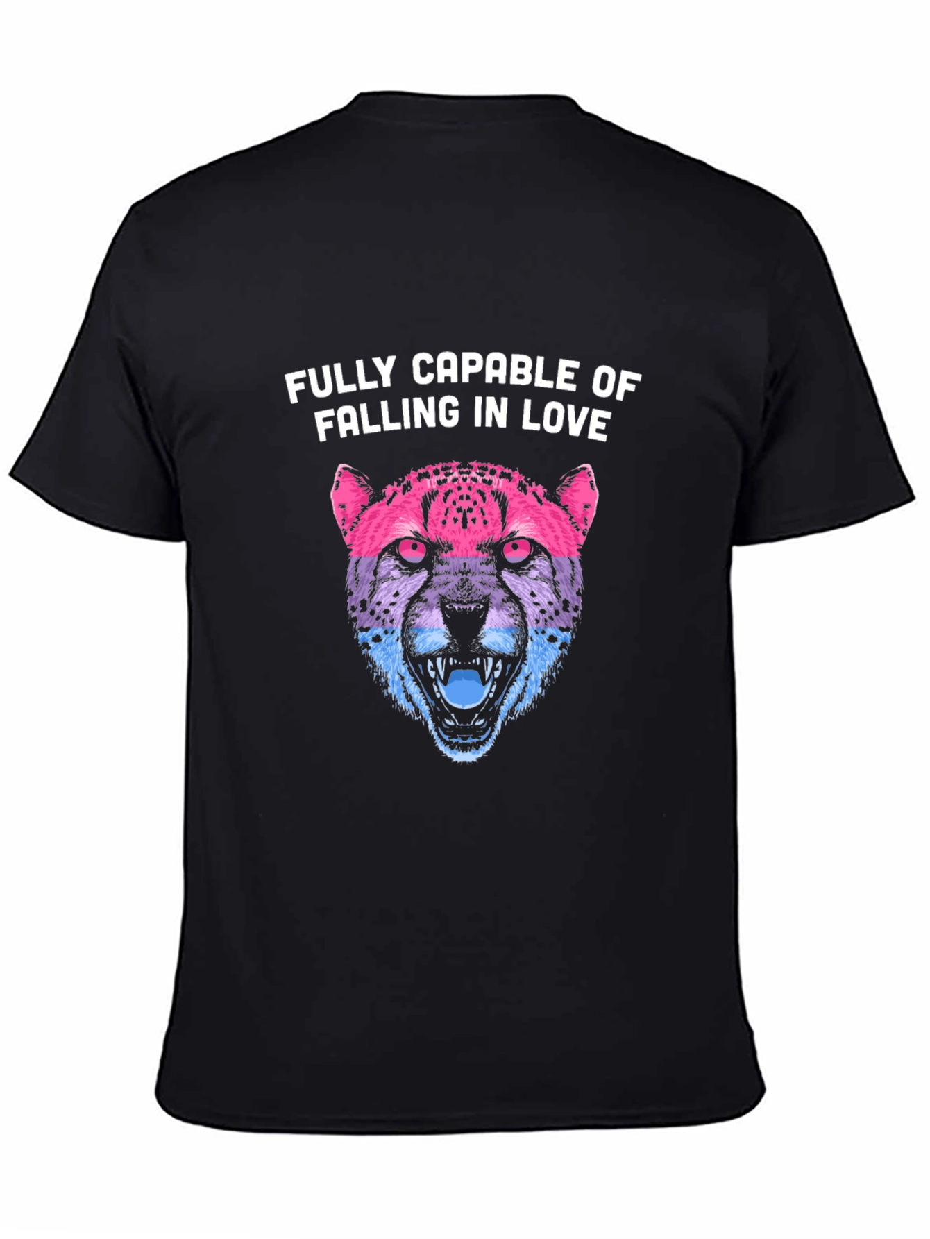 Bi Pride Cheetah T-Shirt - Fully Capable of Love