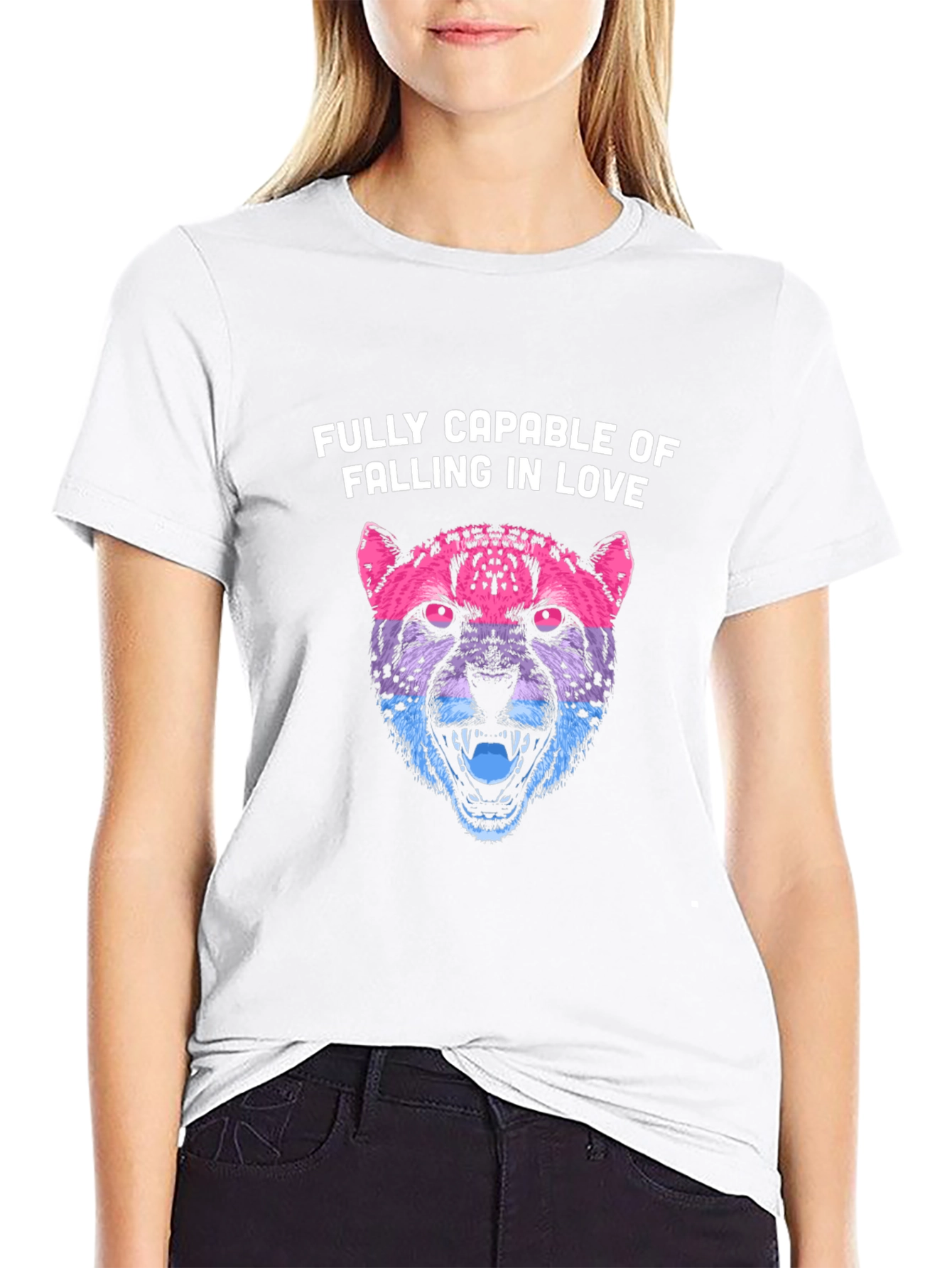 Bi Pride Cheetah T-Shirt - Fully Capable of Love