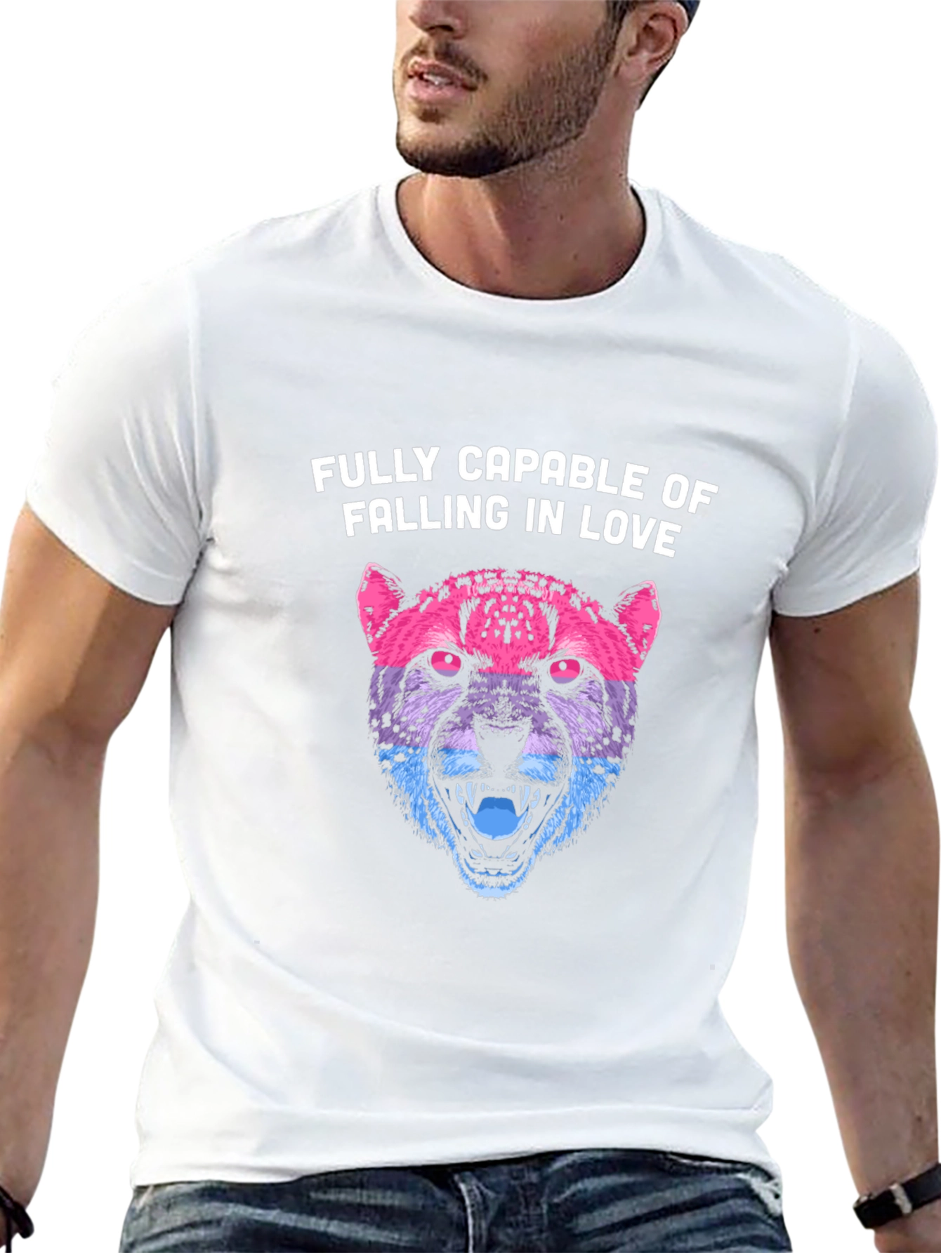 Bi Pride Cheetah T-Shirt - Fully Capable of Love