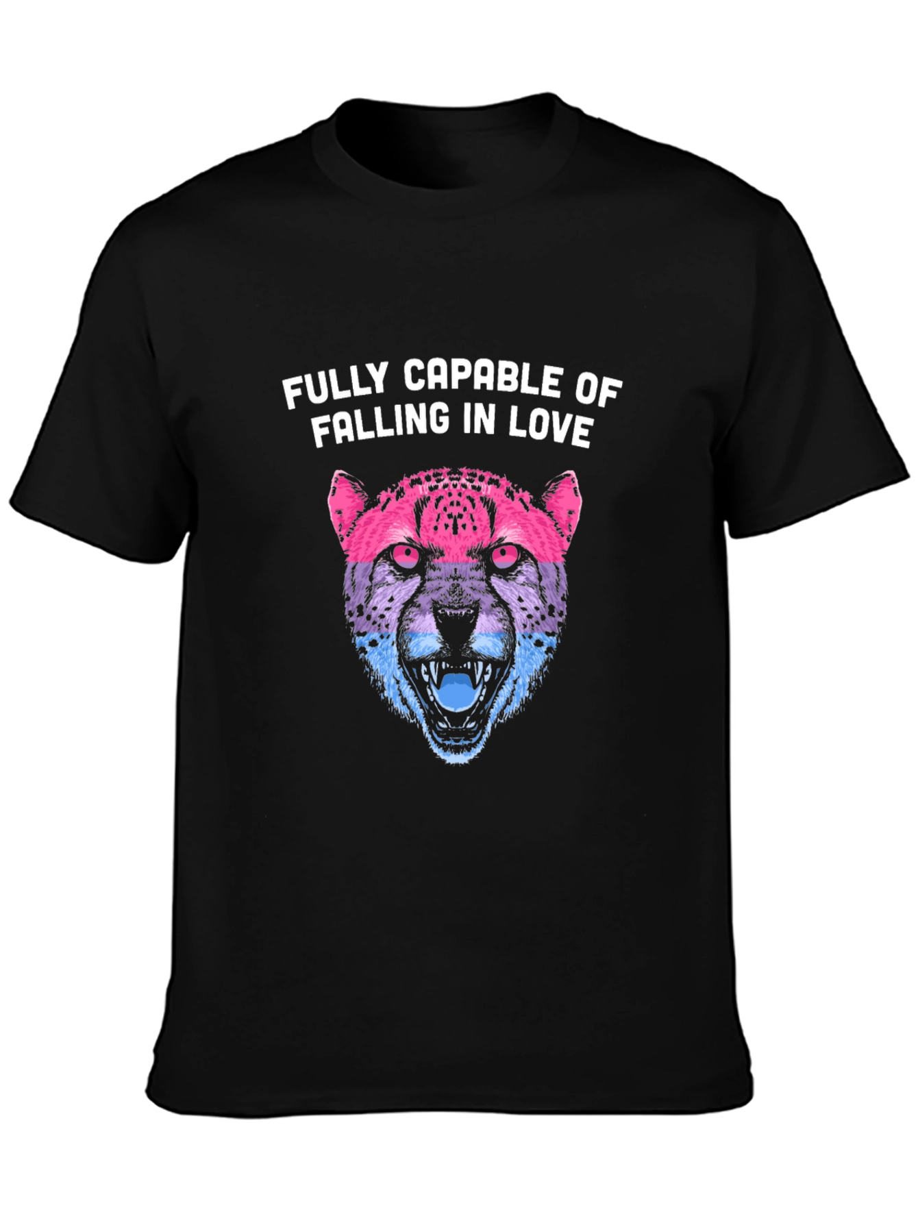 Bi Pride Cheetah T-Shirt - Fully Capable of Love