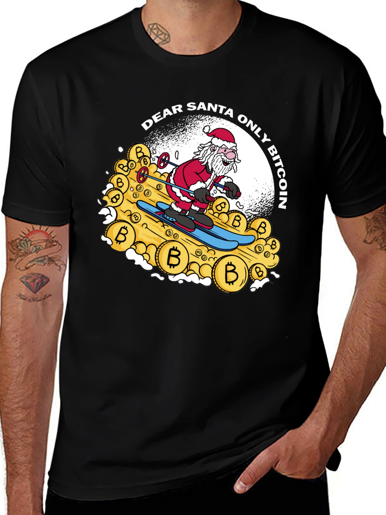 Bitcoin Santa T-Shirt - Crypto Christmas Tee