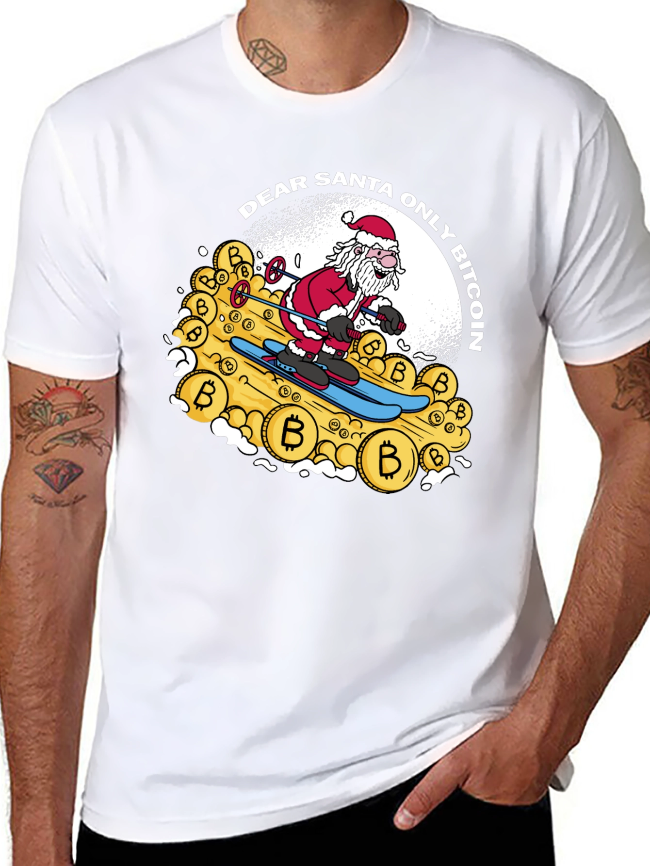 Bitcoin Santa T-Shirt - Crypto Christmas Tee