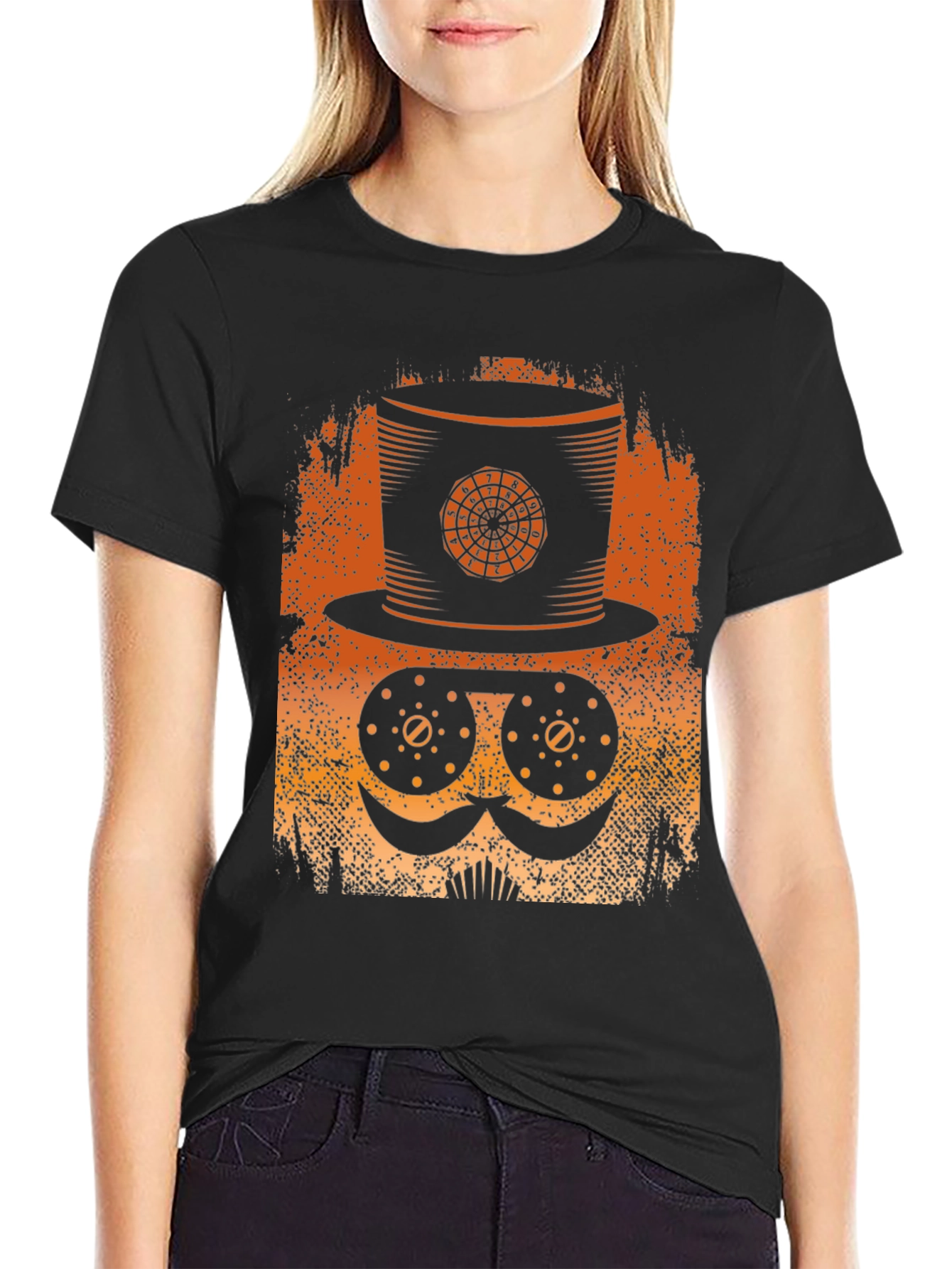 Steampunk Style Top Hat & Goggles Graphic Tee